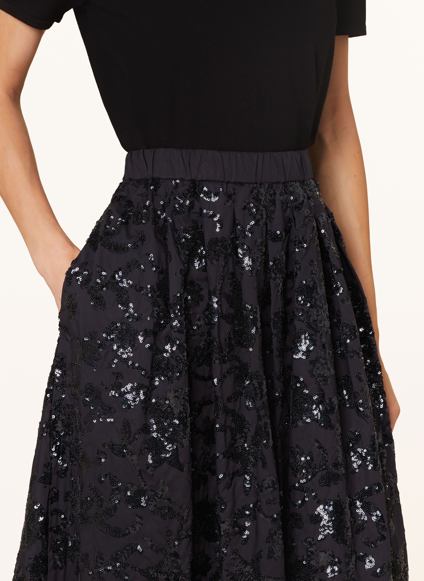 WEEKEND Max Mara Skirt NOME with sequins, Color: BLACK (Image 4)