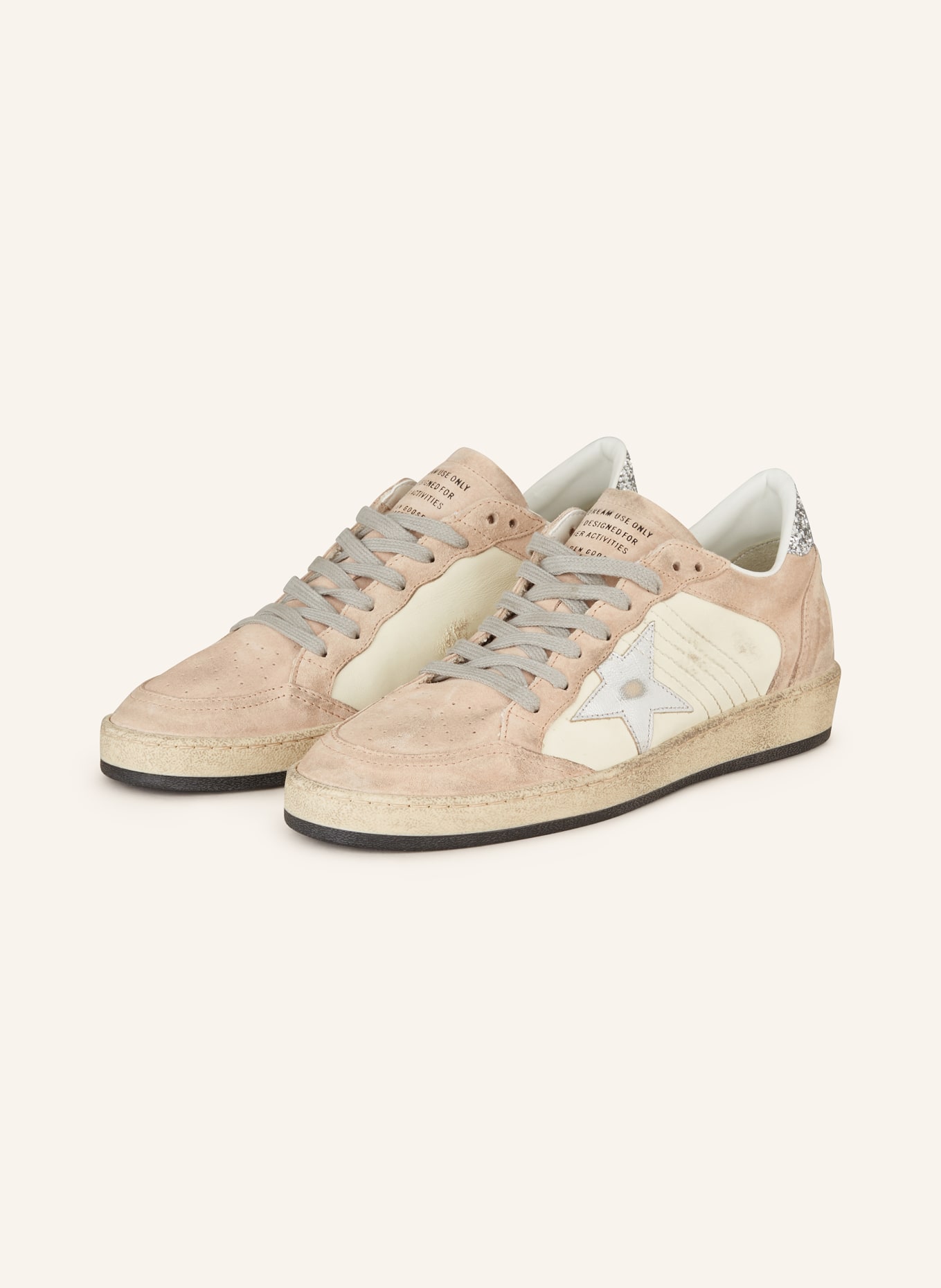 GOLDEN GOOSE Sneakers BALL STAR with sequins in rose white