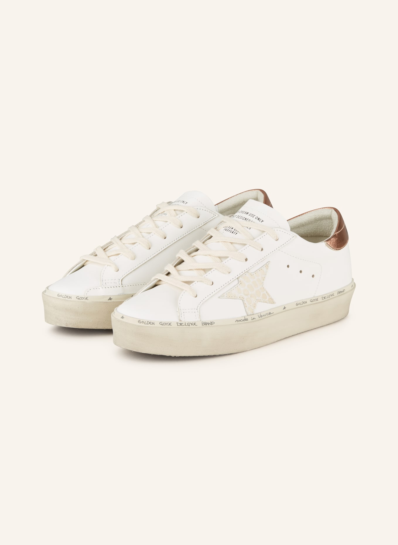 GOLDEN GOOSE Sneaker HI STAR, Farbe: WEISS/ CREME/ ROSÉGOLD (Bild 1)