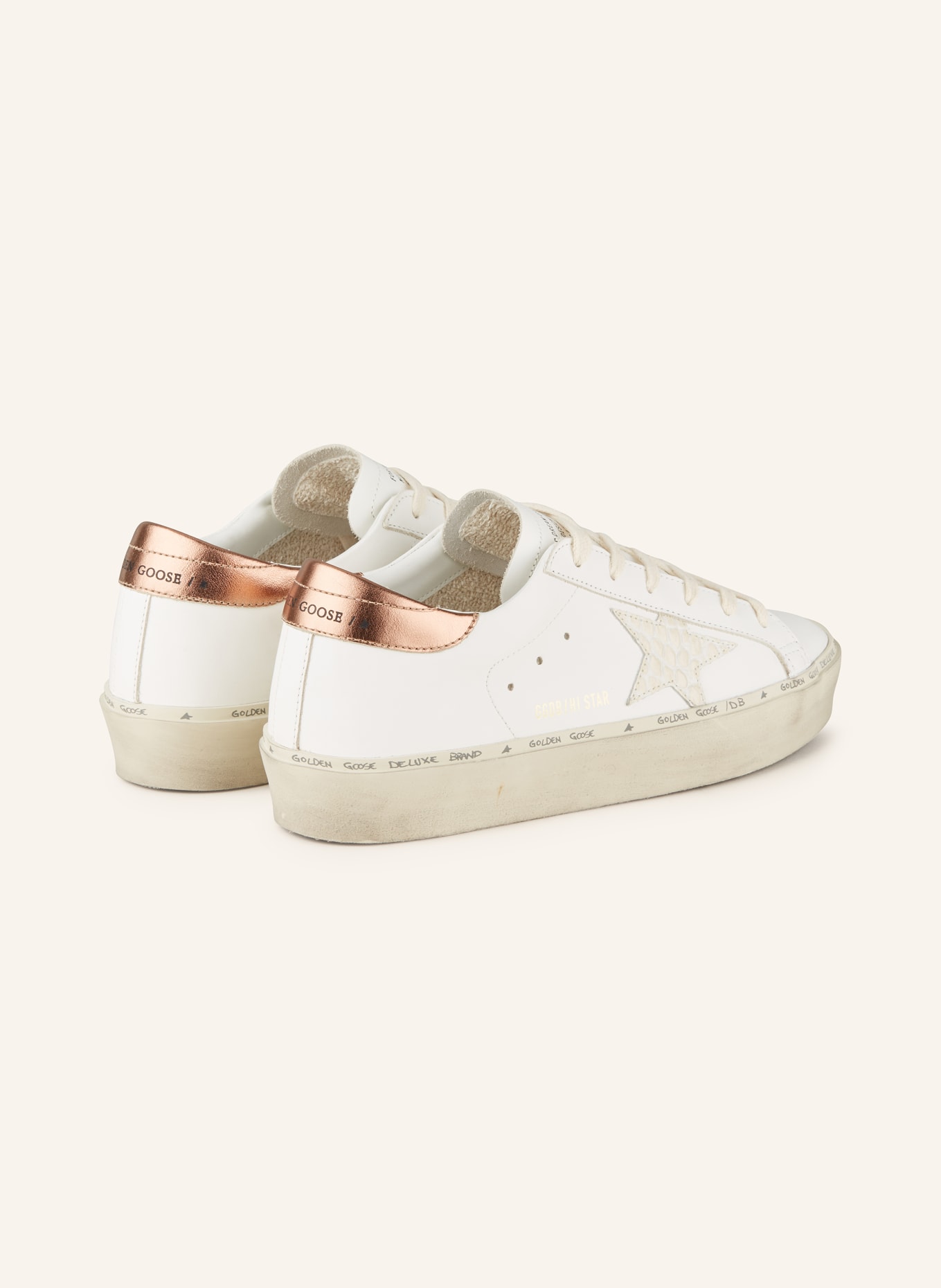 GOLDEN GOOSE Sneaker HI STAR, Farbe: WEISS/ CREME/ ROSÉGOLD (Bild 2)