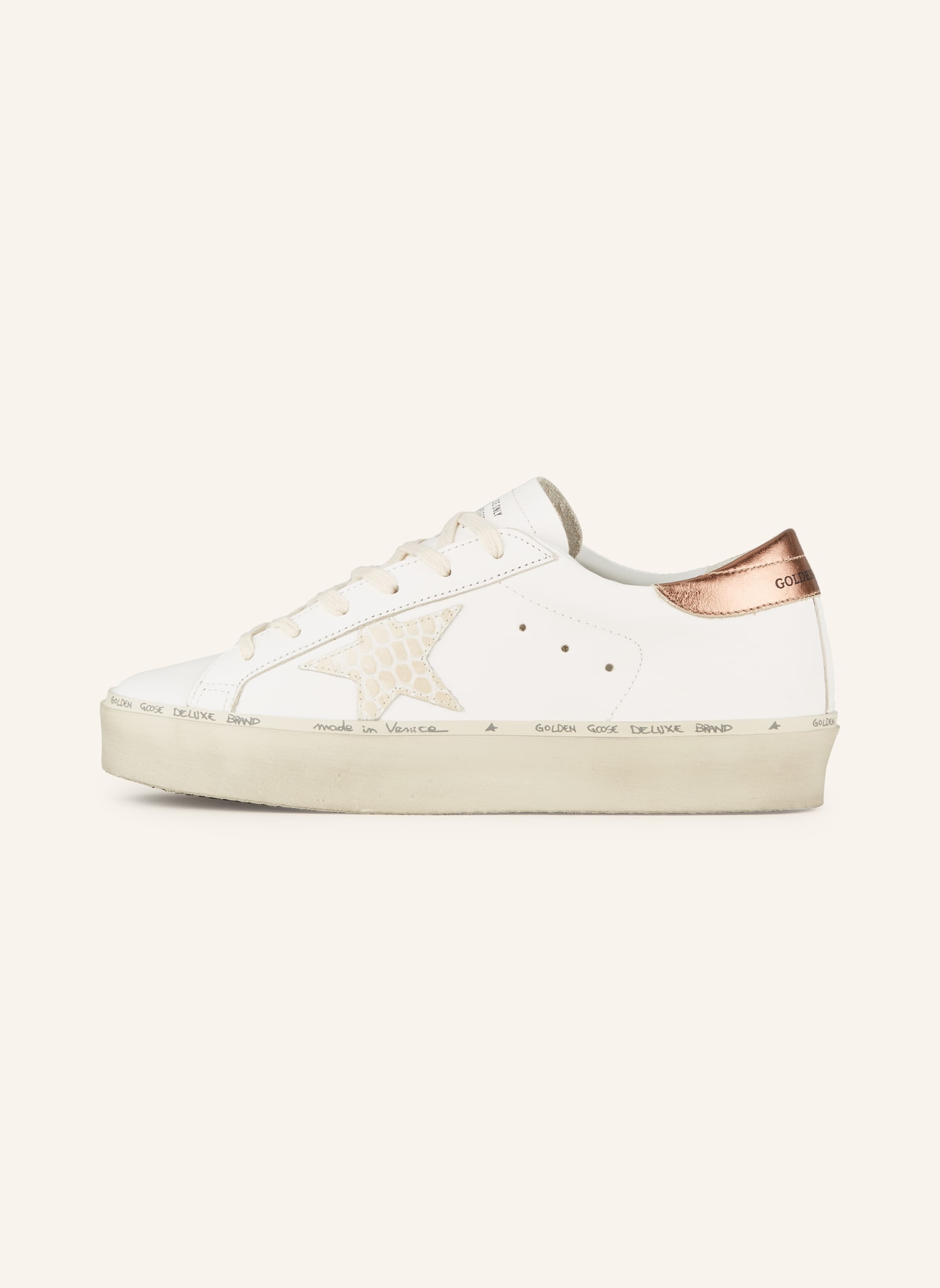 GOLDEN GOOSE Sneaker HI STAR, Farbe: WEISS/ CREME/ ROSÉGOLD (Bild 4)