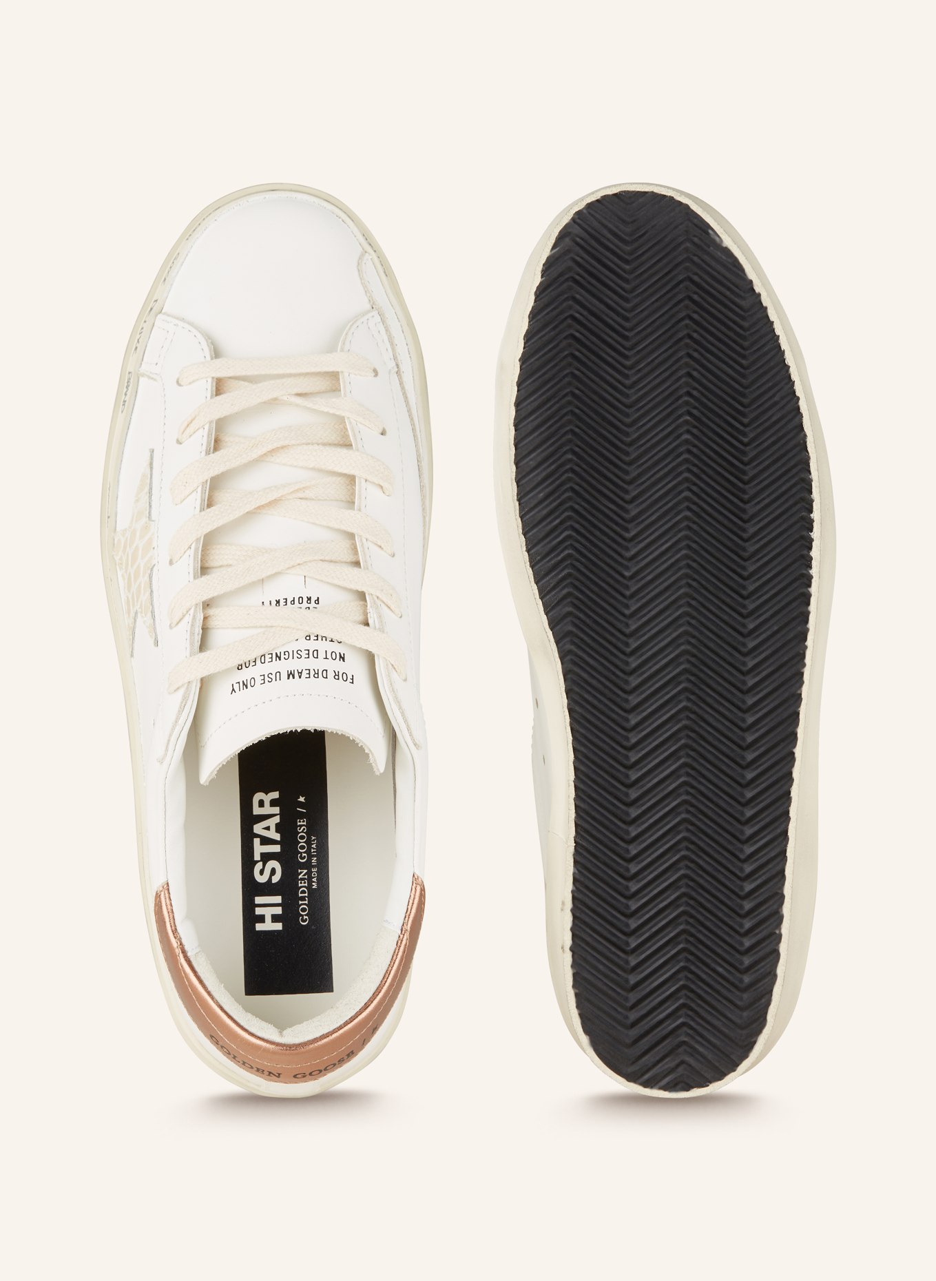 GOLDEN GOOSE Sneaker HI STAR, Farbe: WEISS/ CREME/ ROSÉGOLD (Bild 5)