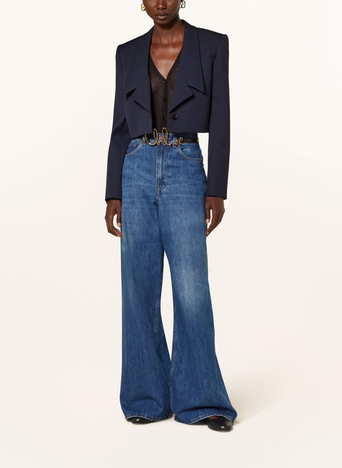 Chloé Cropped blazer, Color: DARK BLUE (Image 2)