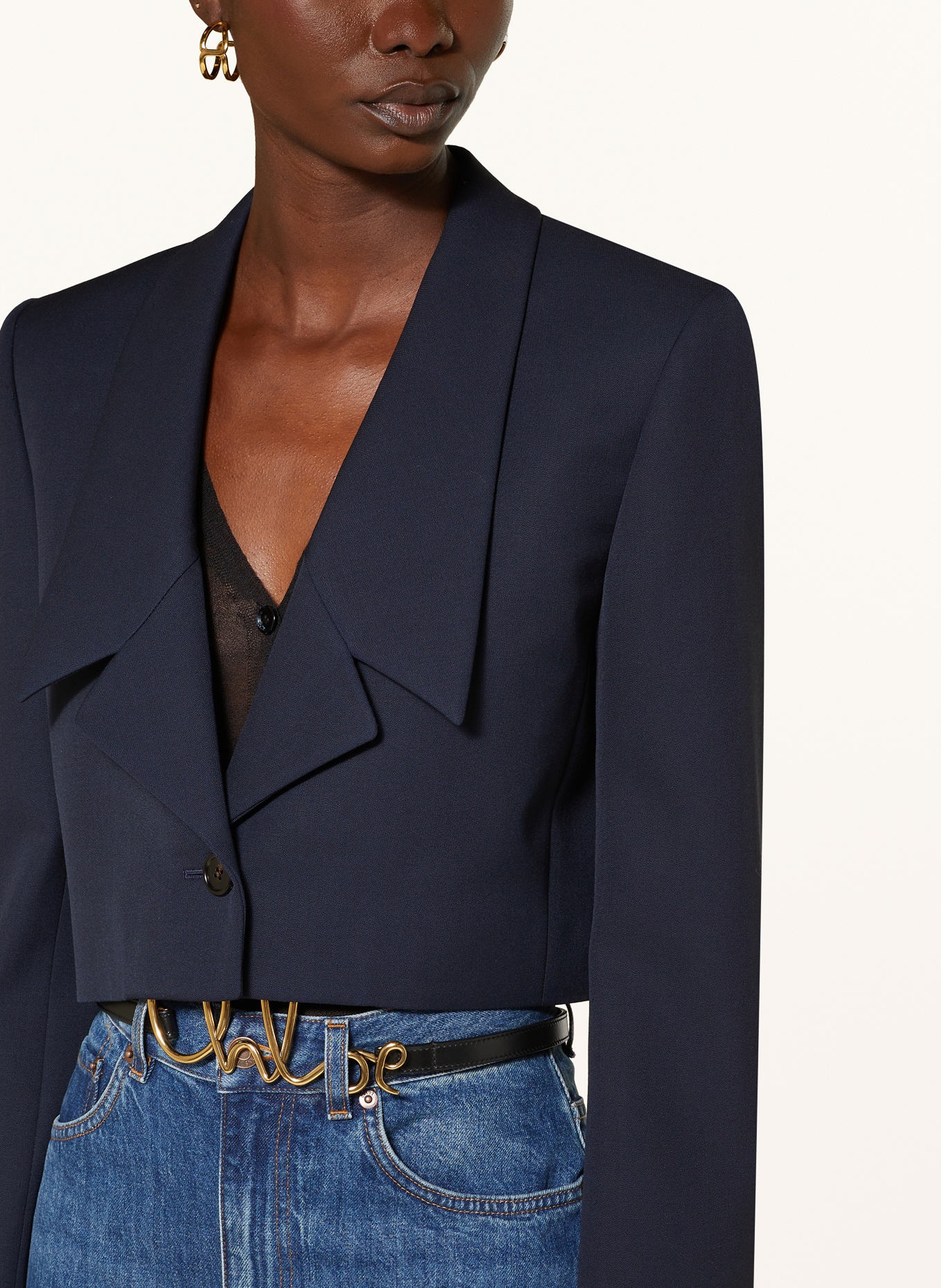 Chloé Cropped blazer, Color: DARK BLUE (Image 4)