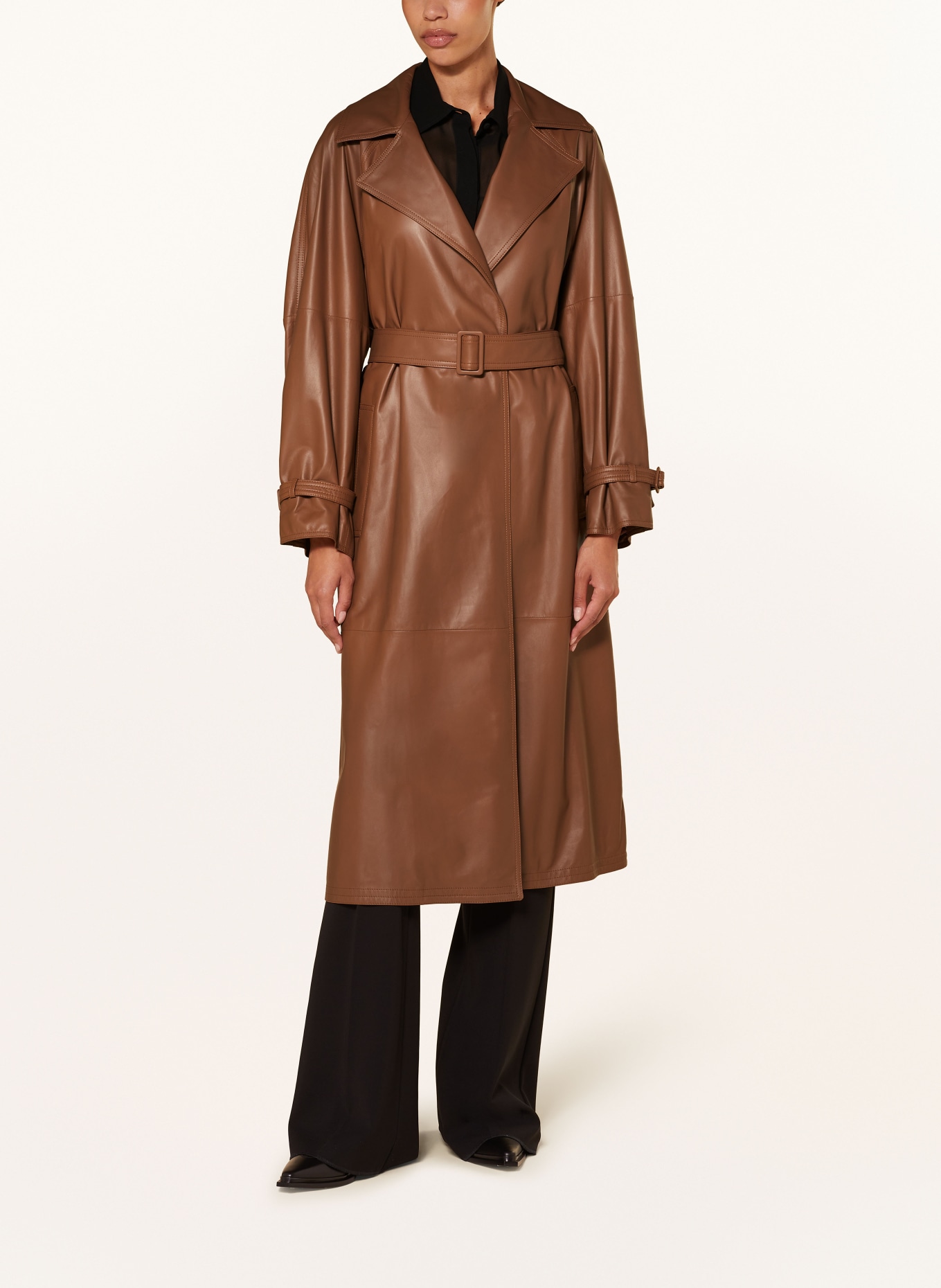 Max Mara Leather coat ANDE: BROWN (Image 2)