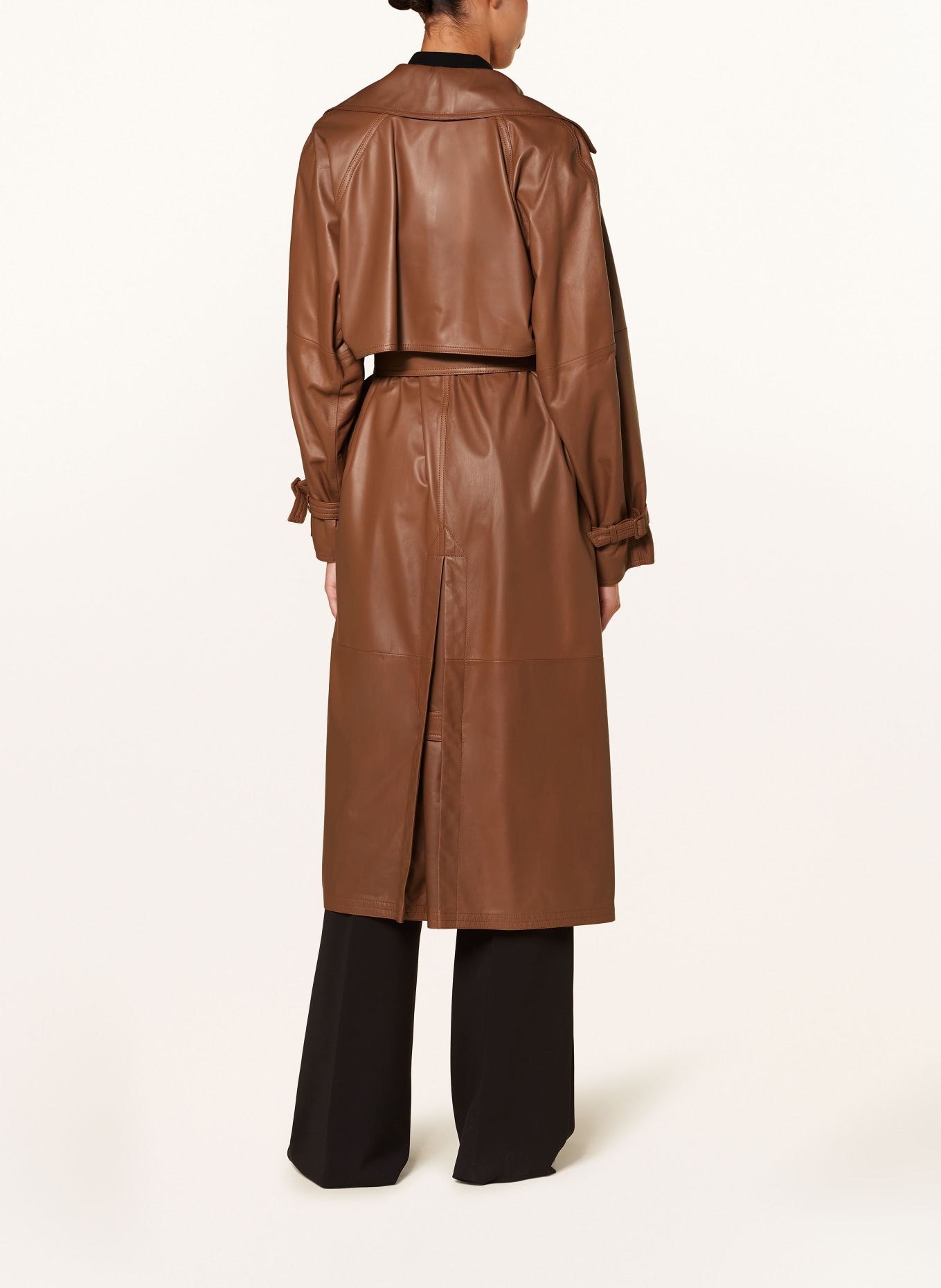 Max Mara Leather coat ANDE: BROWN (Image 3)