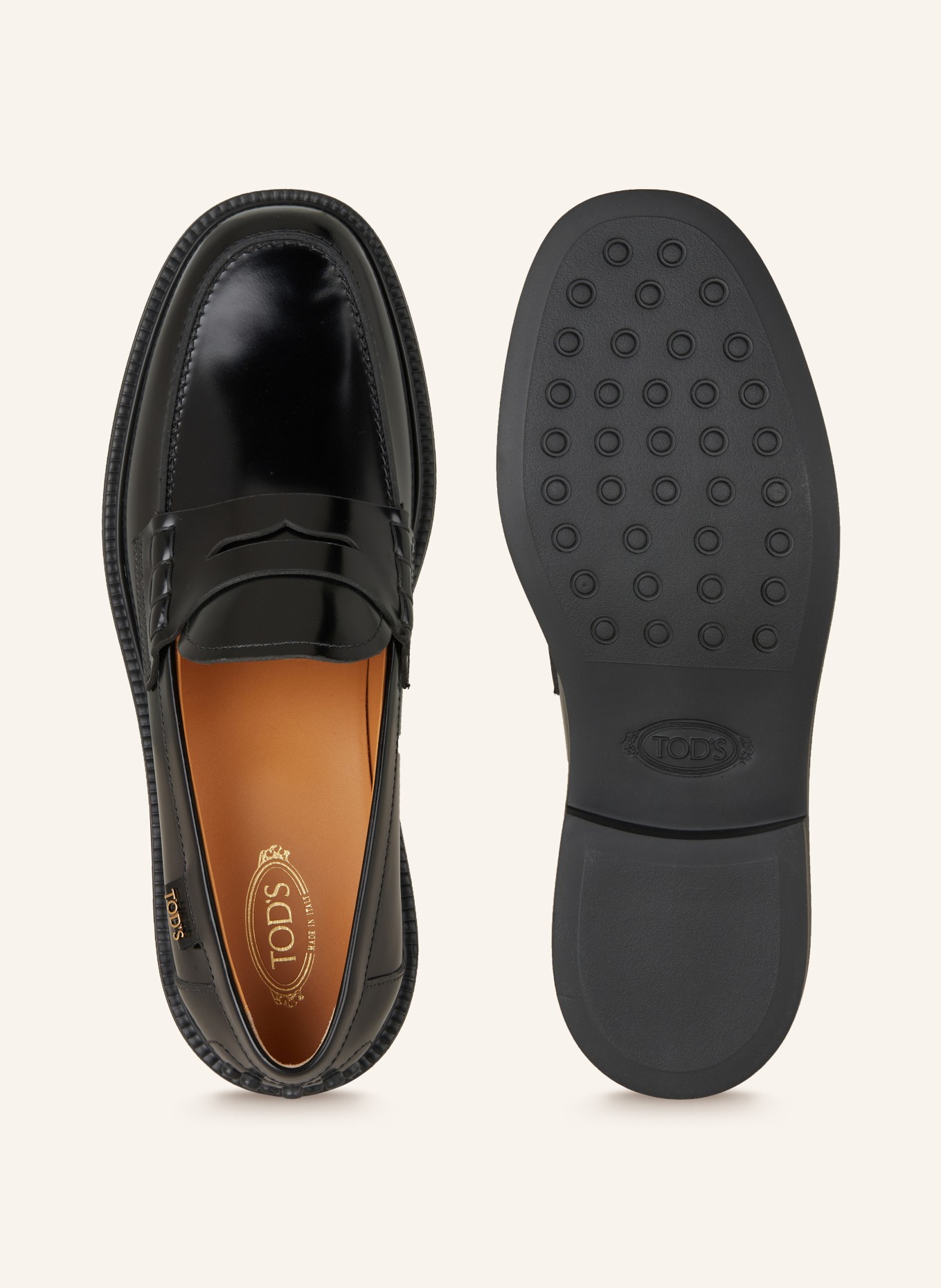 TOD'S Penny-Loafer GOMMA: SCHWARZ