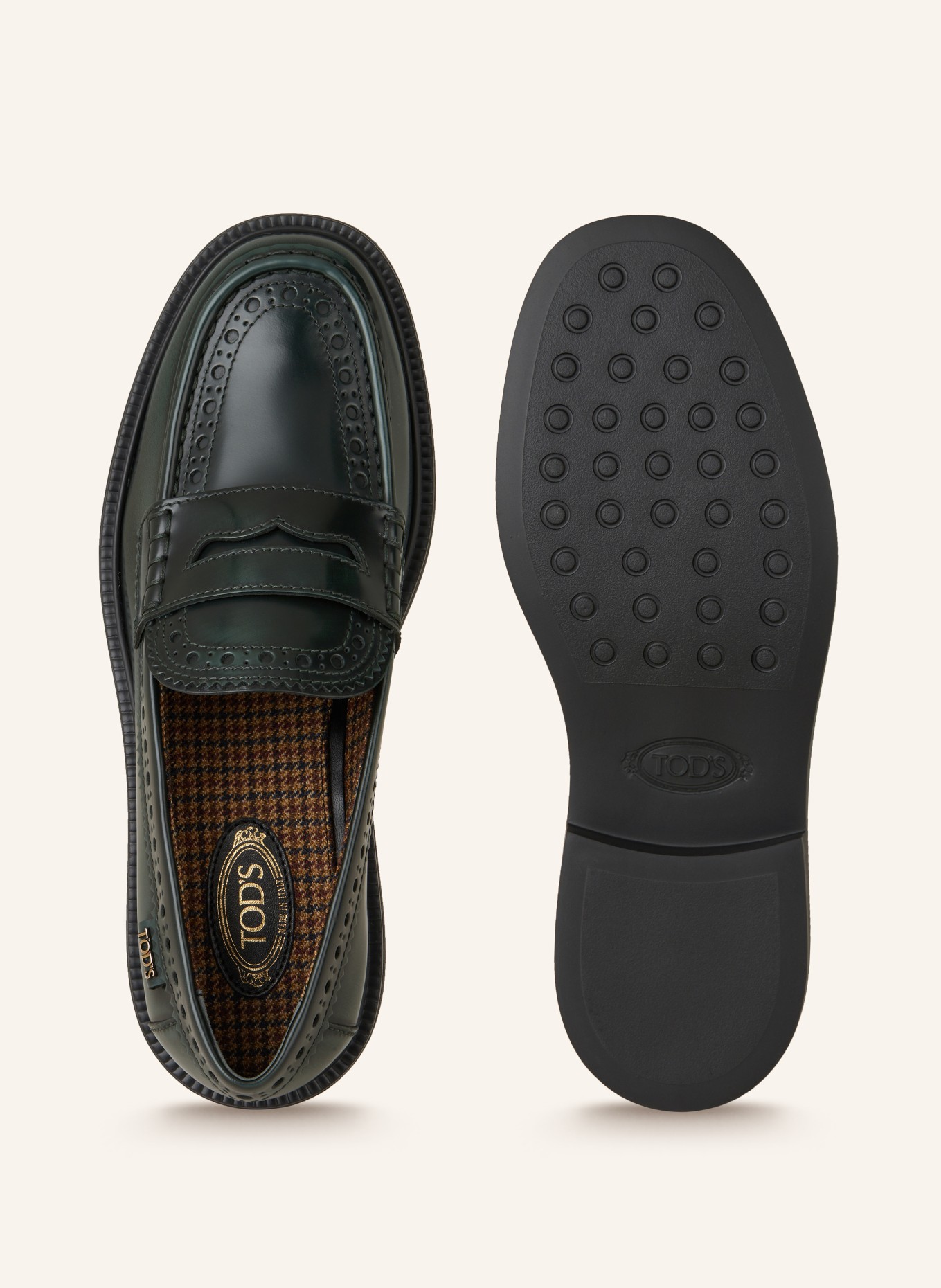 TOD'S Mokasíny typu Penny: TMAVĚ ZELENÁ