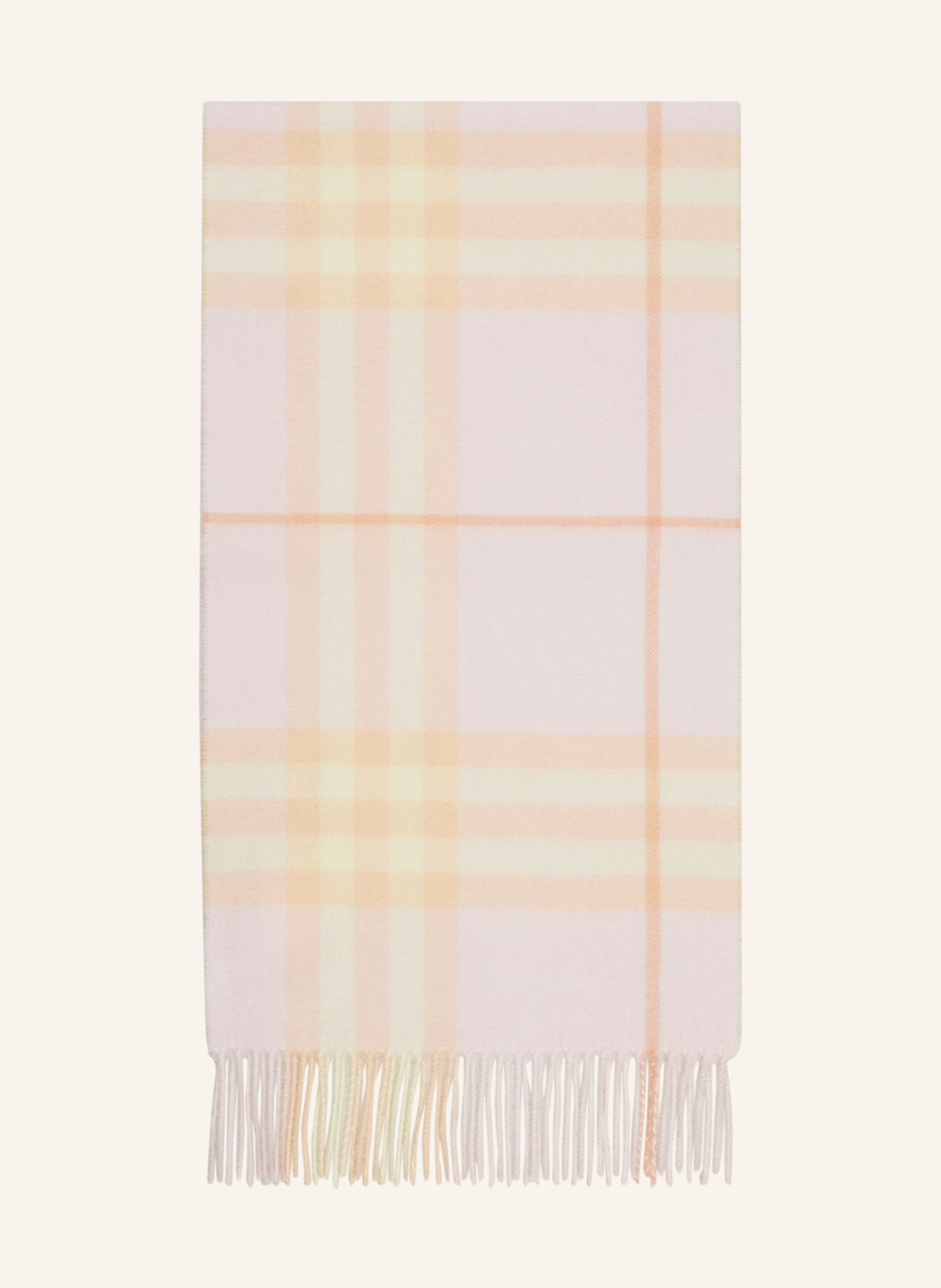 BURBERRY Cashmere scarf in light pink light yellow light orange