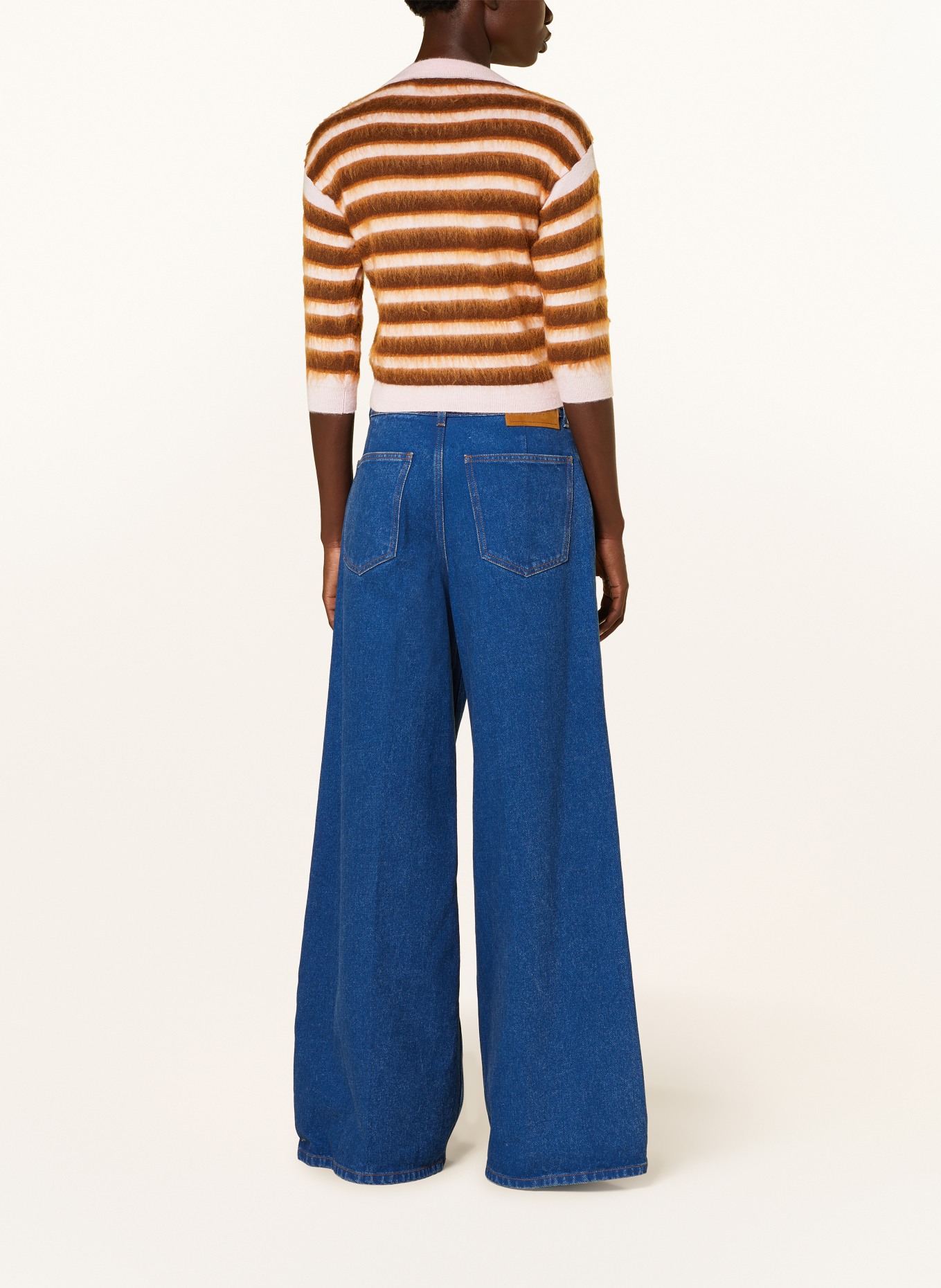 MARNI Strickjacke mit 3/4-Arm: HELLROSA/ BRAUN