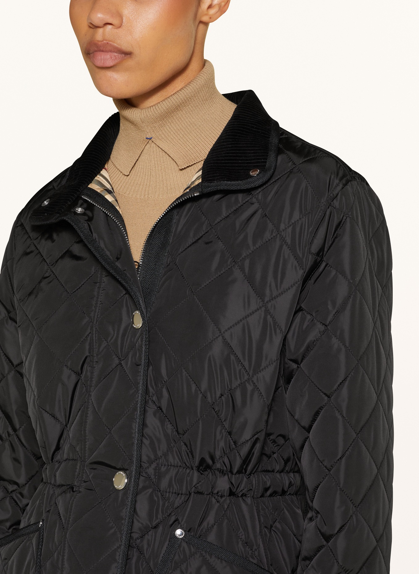 BURBERRY Quilted jacket ROXBUGH with removable hood in black