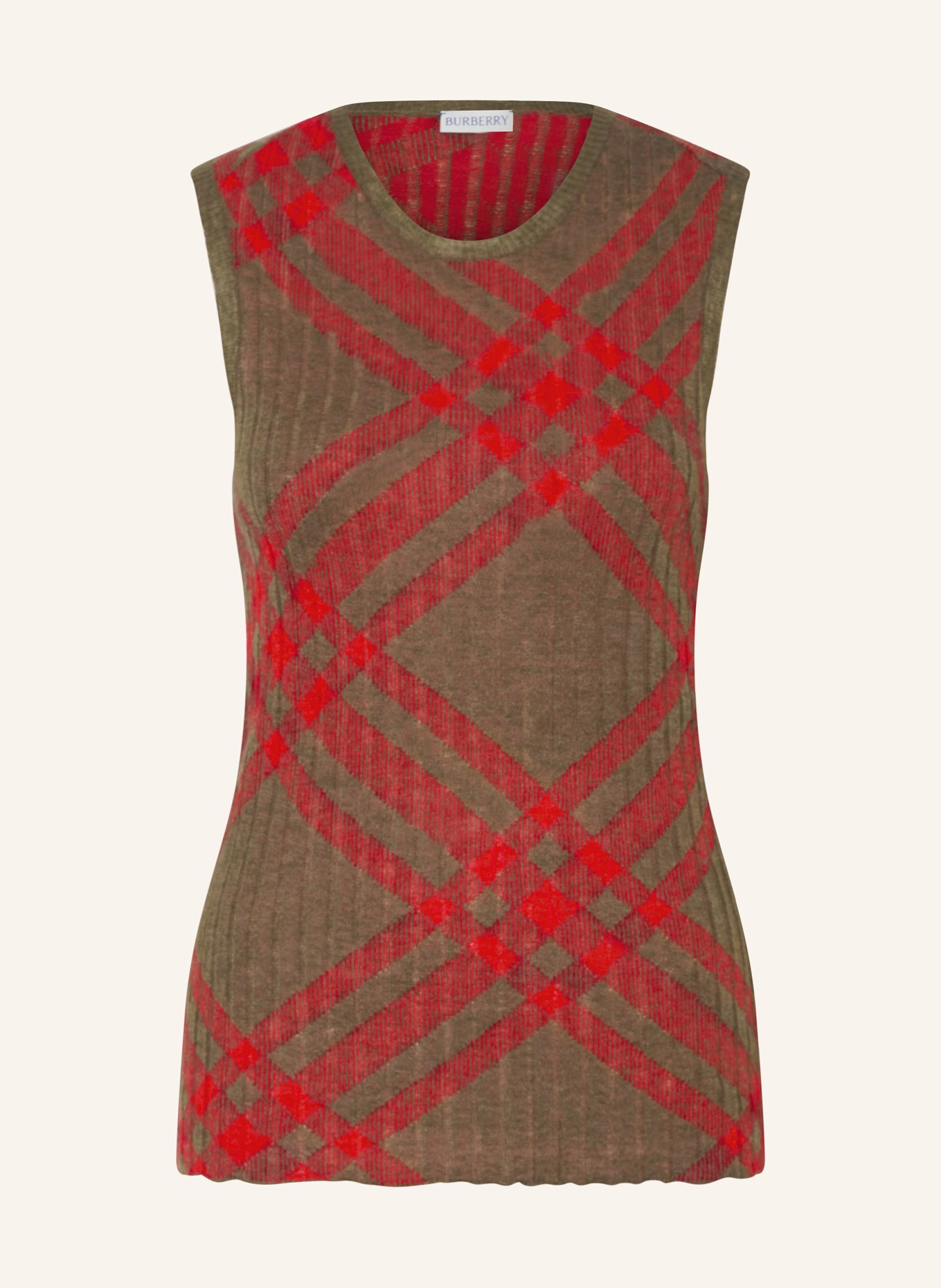 BURBERRY Sweater vest in mixed materials in brown red