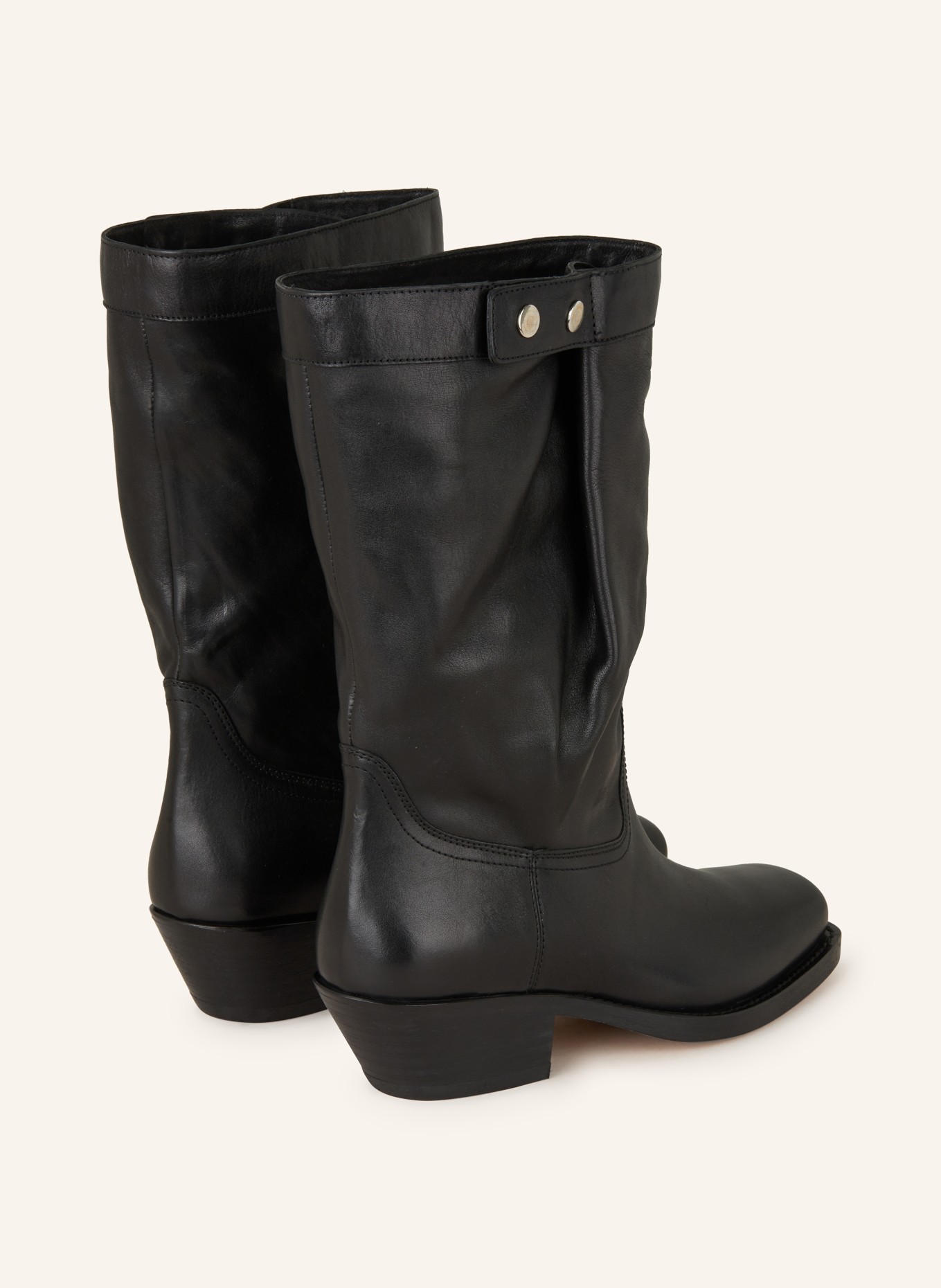 Soft leather biker boots top