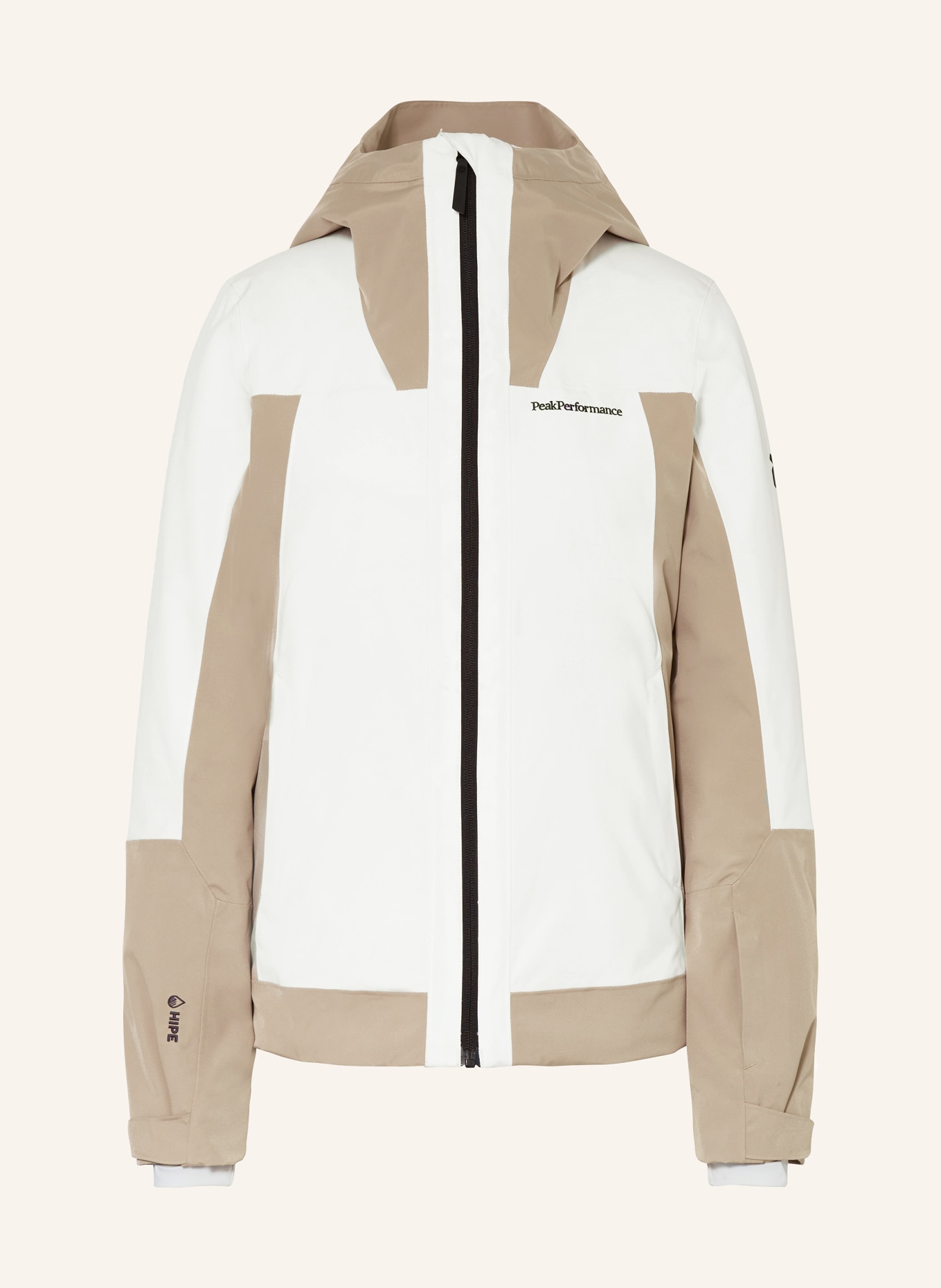Peak performance white ski jacket shop