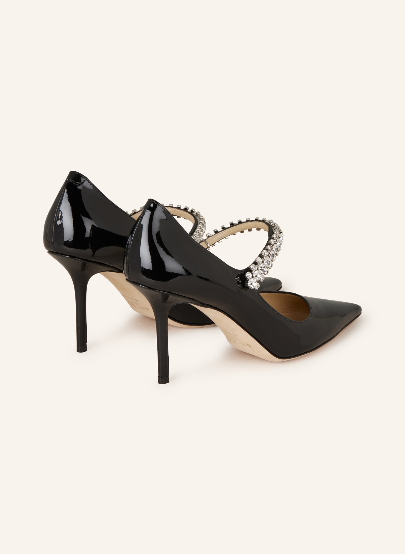 JIMMY CHOO Slingpumps BING 85 mit Schmucksteinen: SCHWARZ