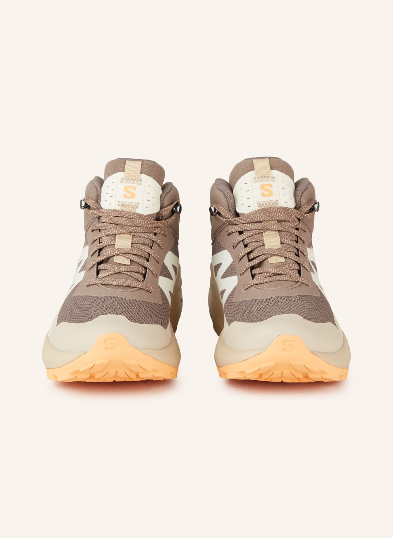SALOMON ELIXIR ACTIV MID GORE-TEX hiking shoes: LIGHT BROWN / BEIGE