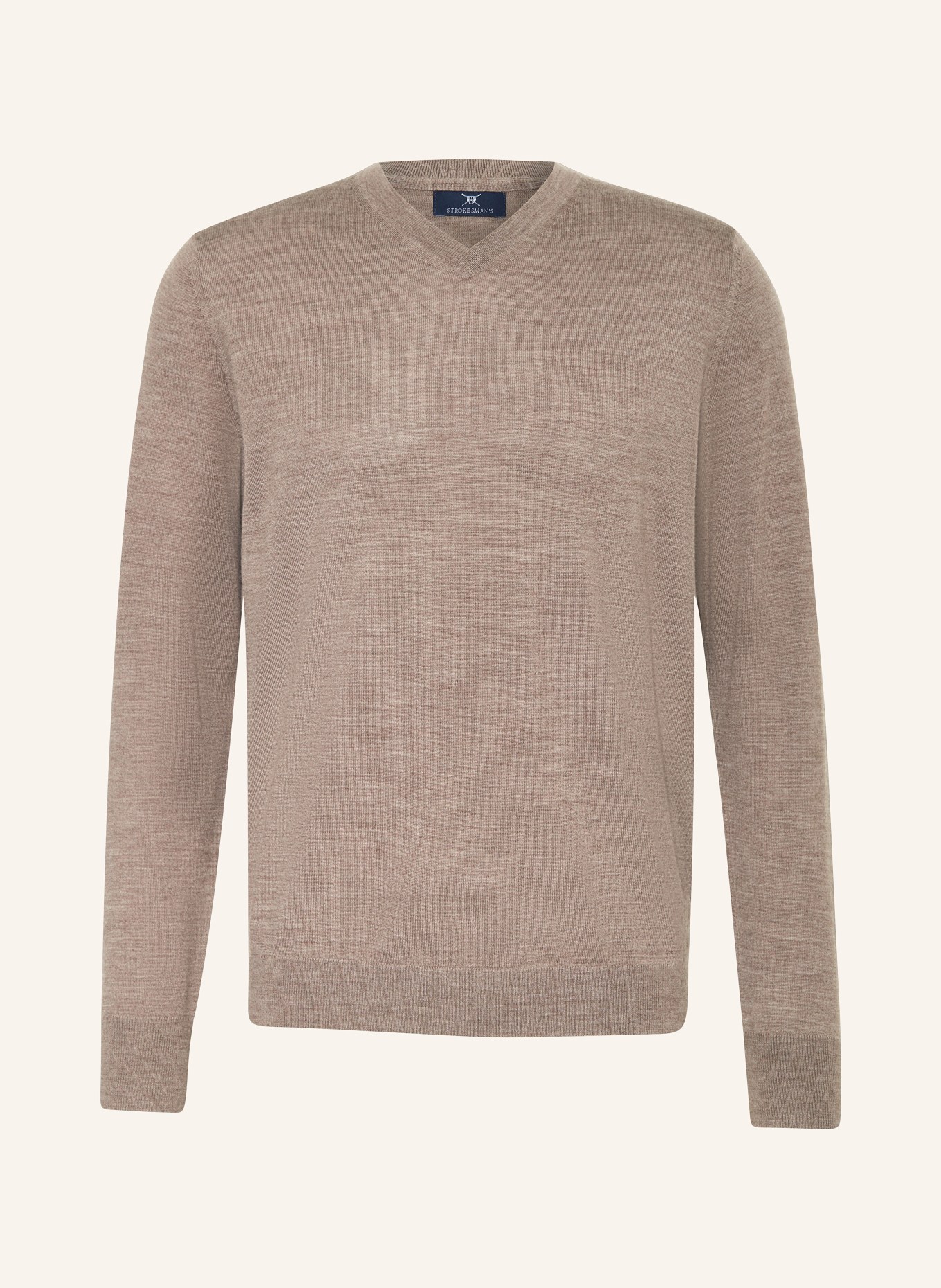 STROKESMAN'S Trui van merinowol: TAUPE