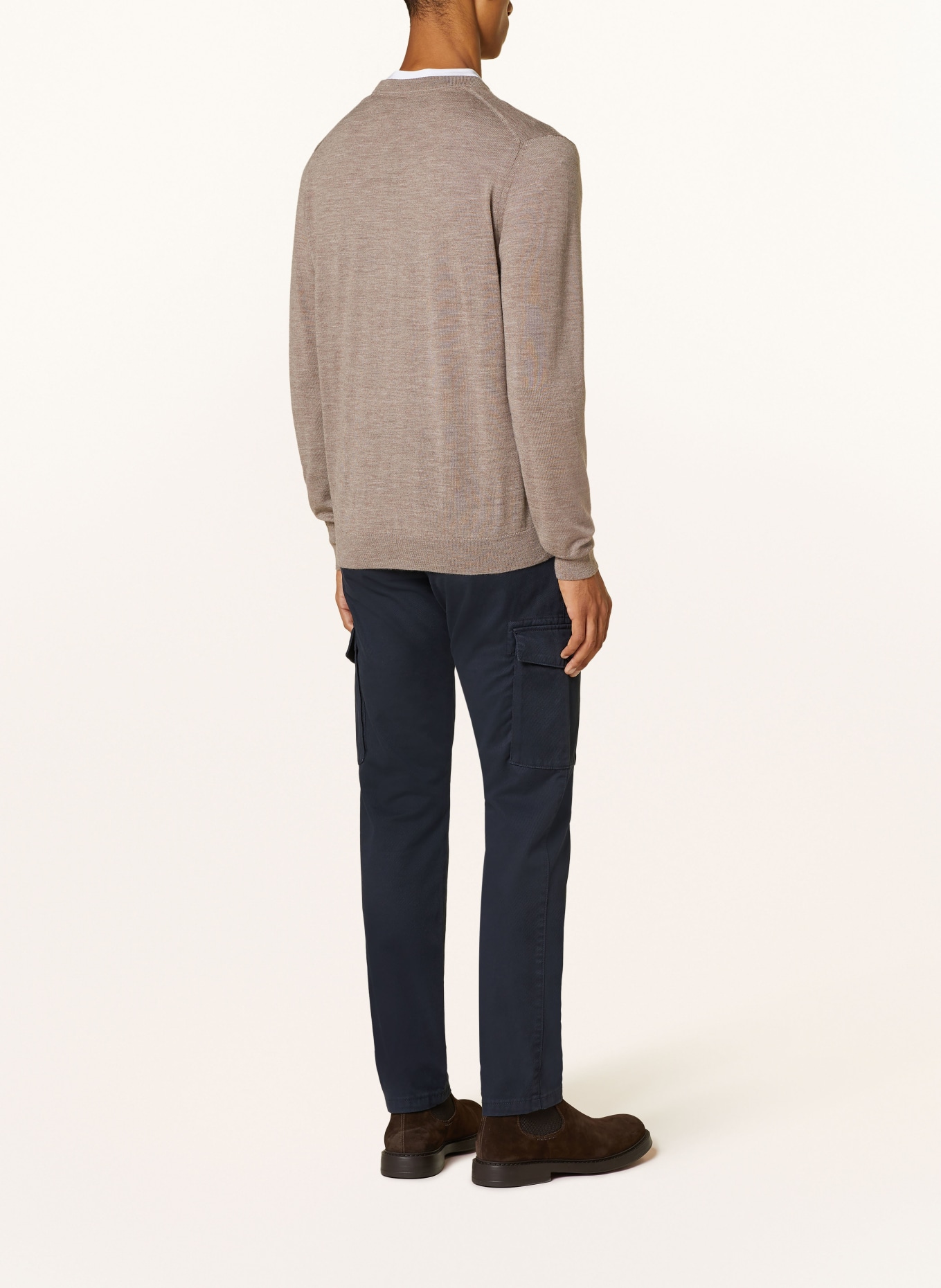 STROKESMAN'S Trui van merinowol: TAUPE