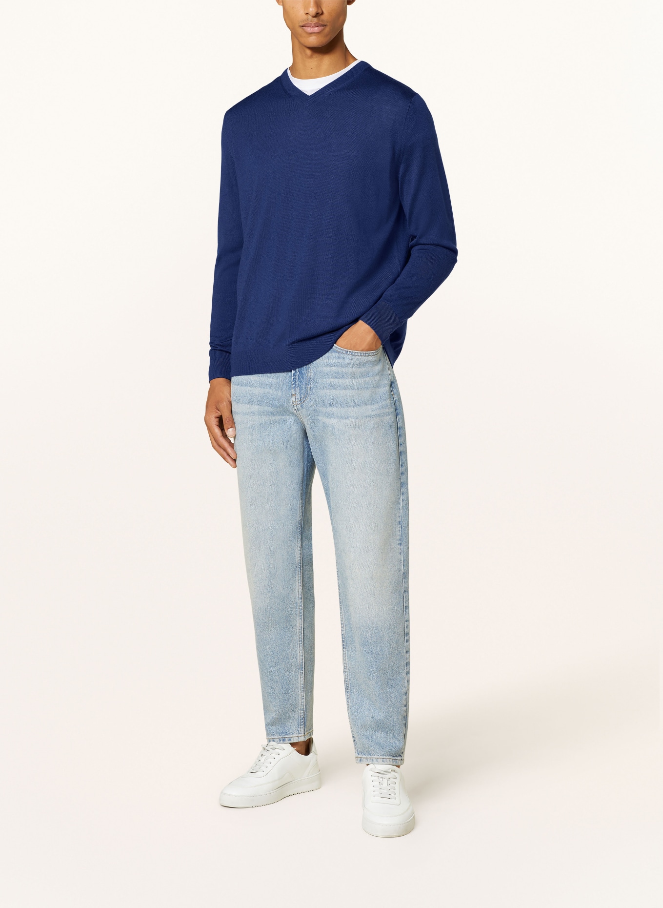 STROKESMAN'S Pullover aus Merinowolle: BLAU