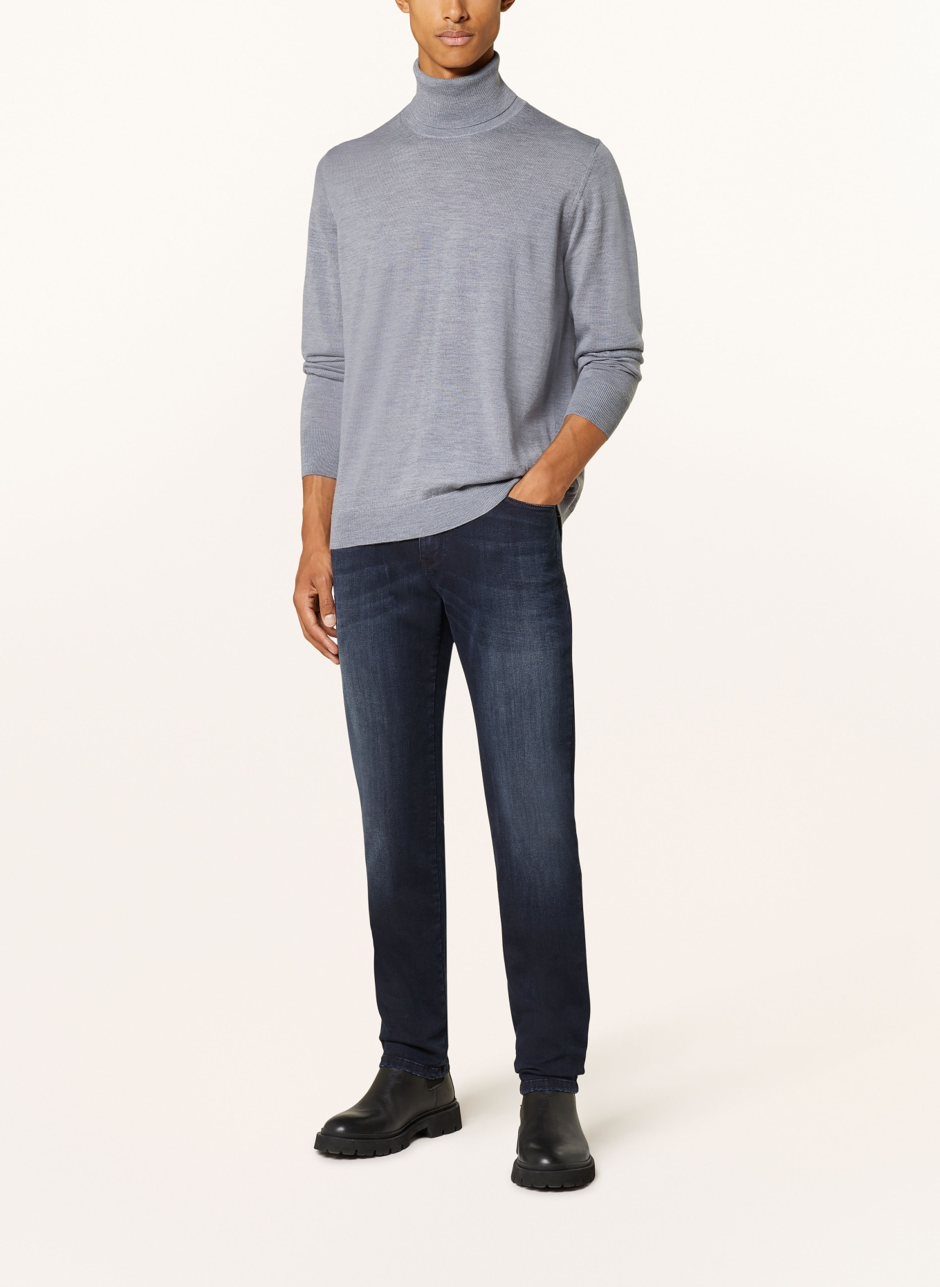 STROKESMAN'S Rollkragenpullover aus Merinowolle: GRAU