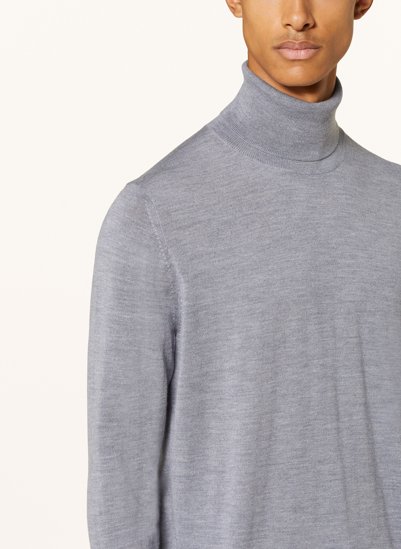 STROKESMAN'S Rollkragenpullover aus Merinowolle: GRAU