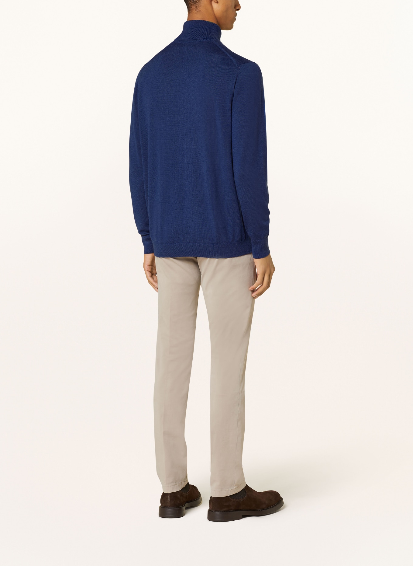 STROKESMAN'S Rollkragenpullover aus Merinowolle: BLAU