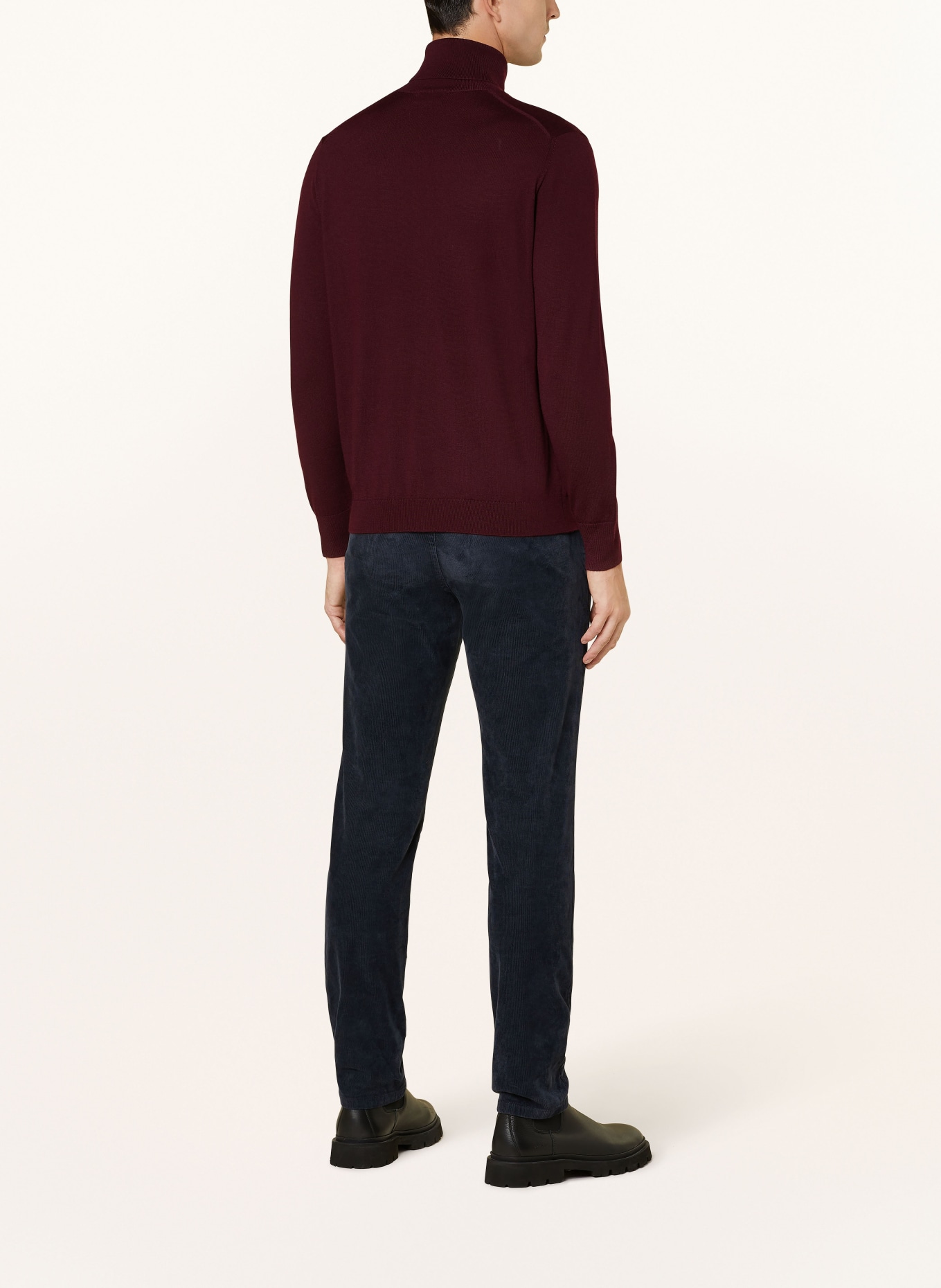 STROKESMAN'S Rollkragenpullover aus Merinowolle: DUNKELROT