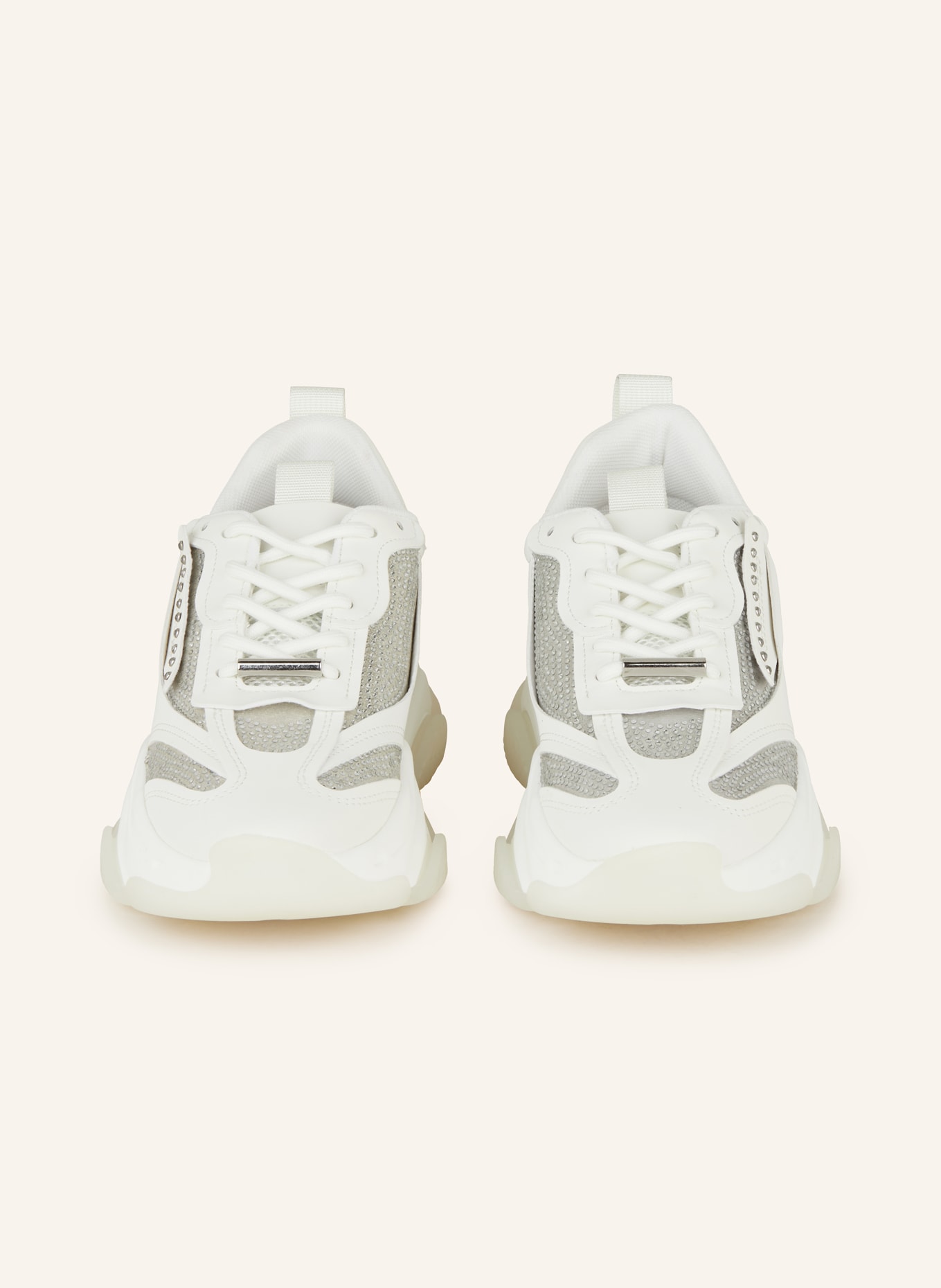 STEVE MADDEN Sneakers POSSESION with decorative gems, Color: WHITE/ SILVER (Image 3)