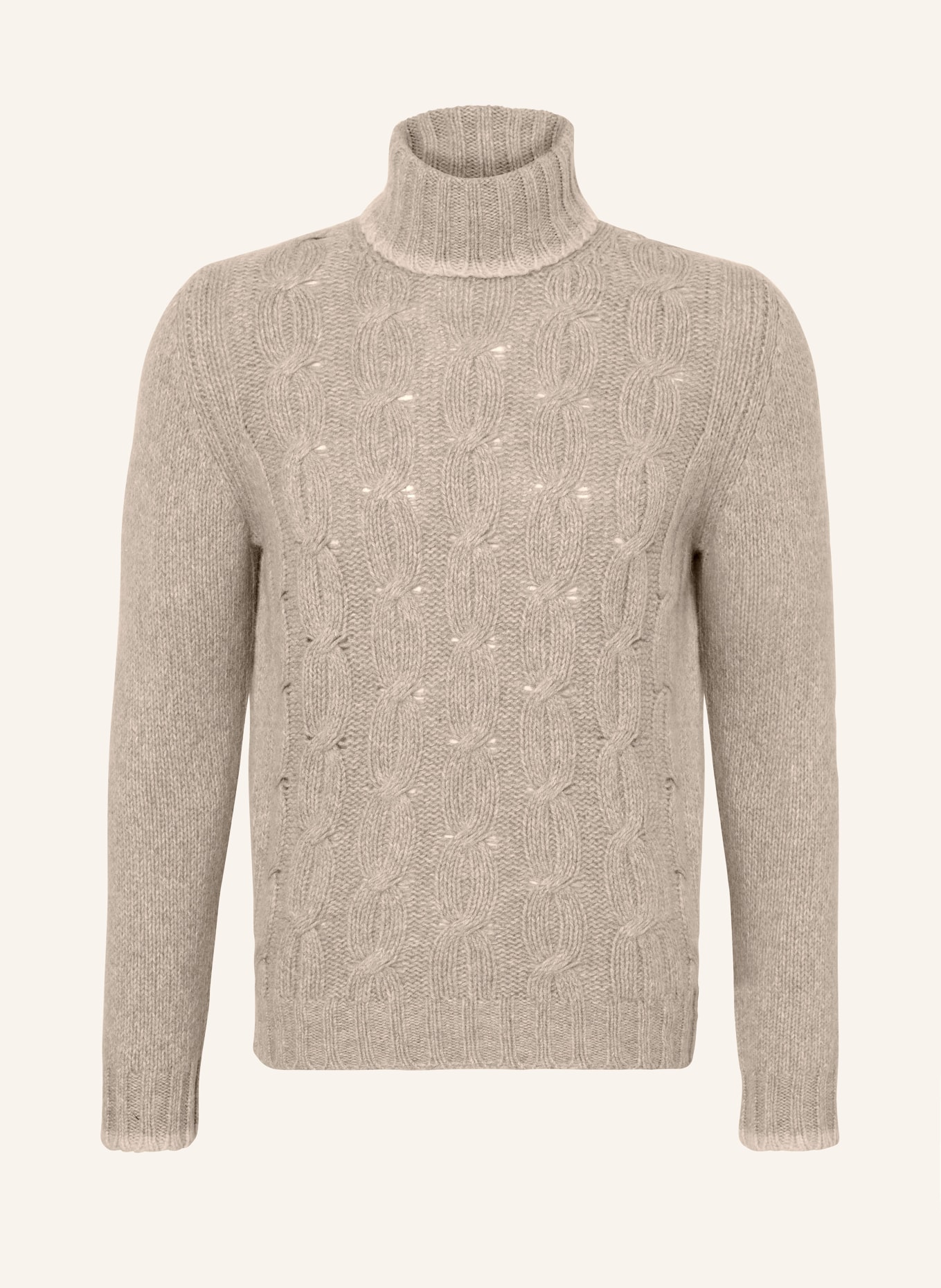 FEDELI Rollkragenpullover mit Alpaka: BEIGE