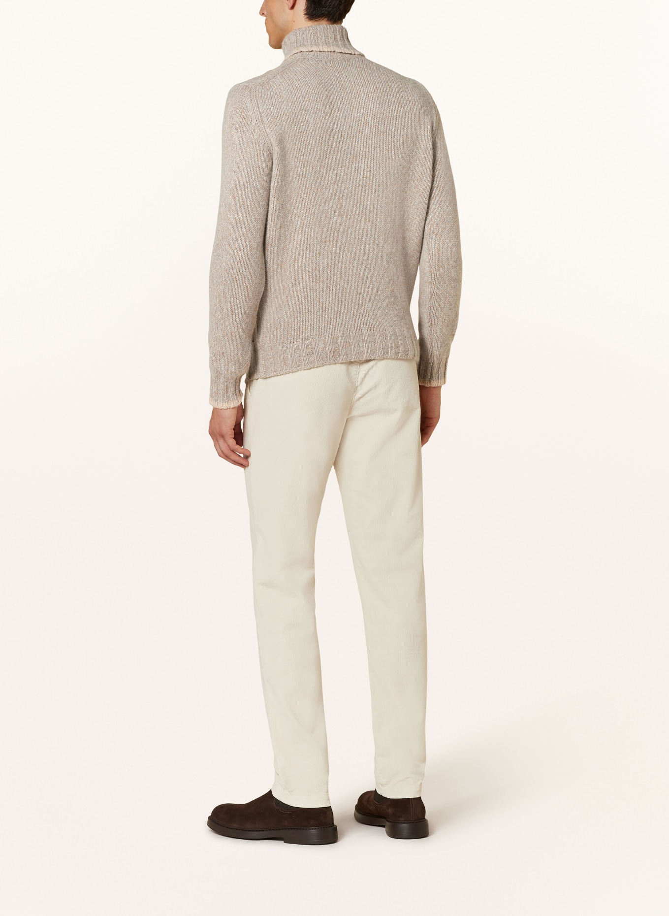 FEDELI Rollkragenpullover mit Alpaka: BEIGE