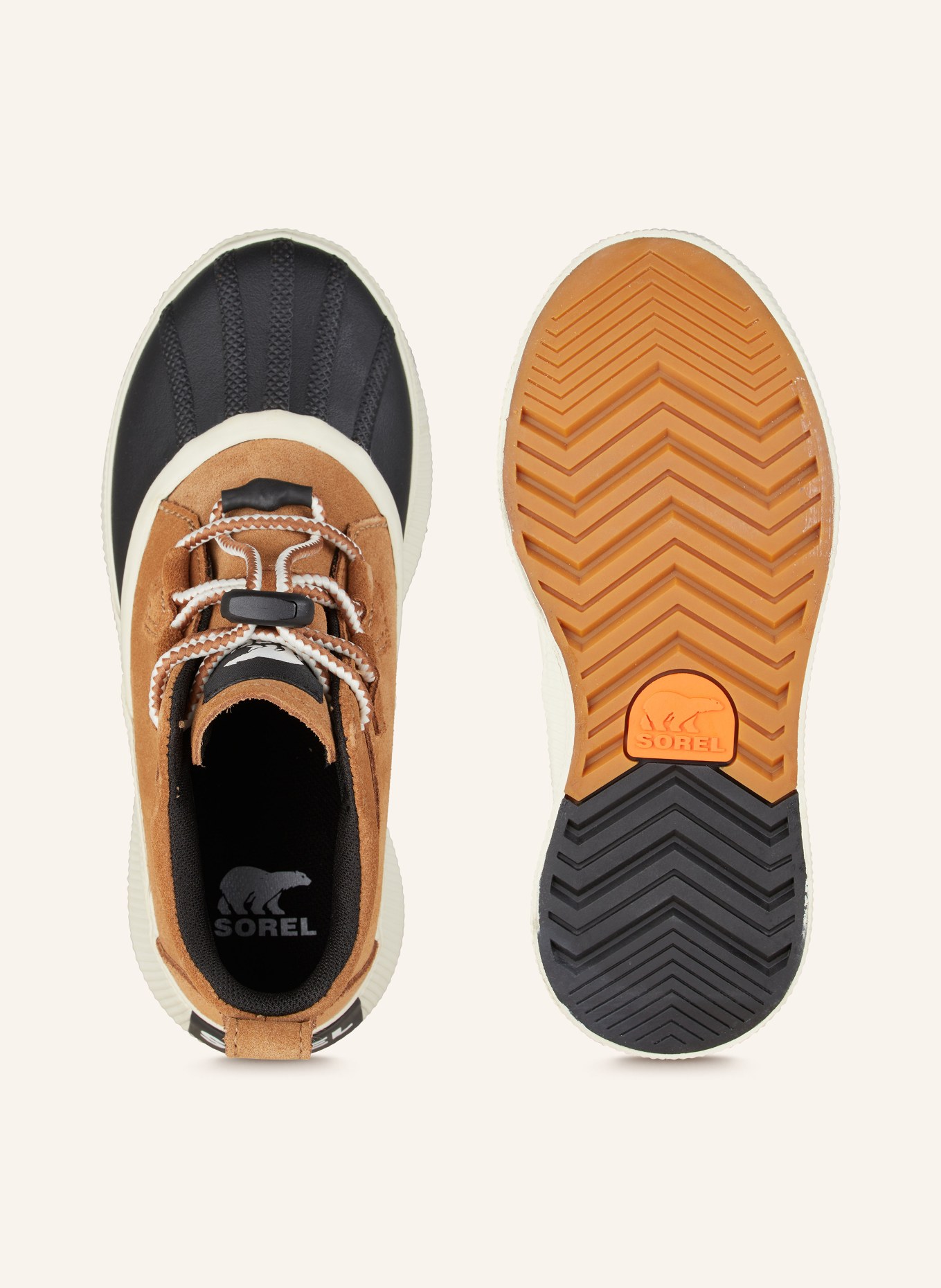 SOREL Schnürboots YOUTH OUT N ABOUT: COGNAC/ SCHWARZ/ ECRU