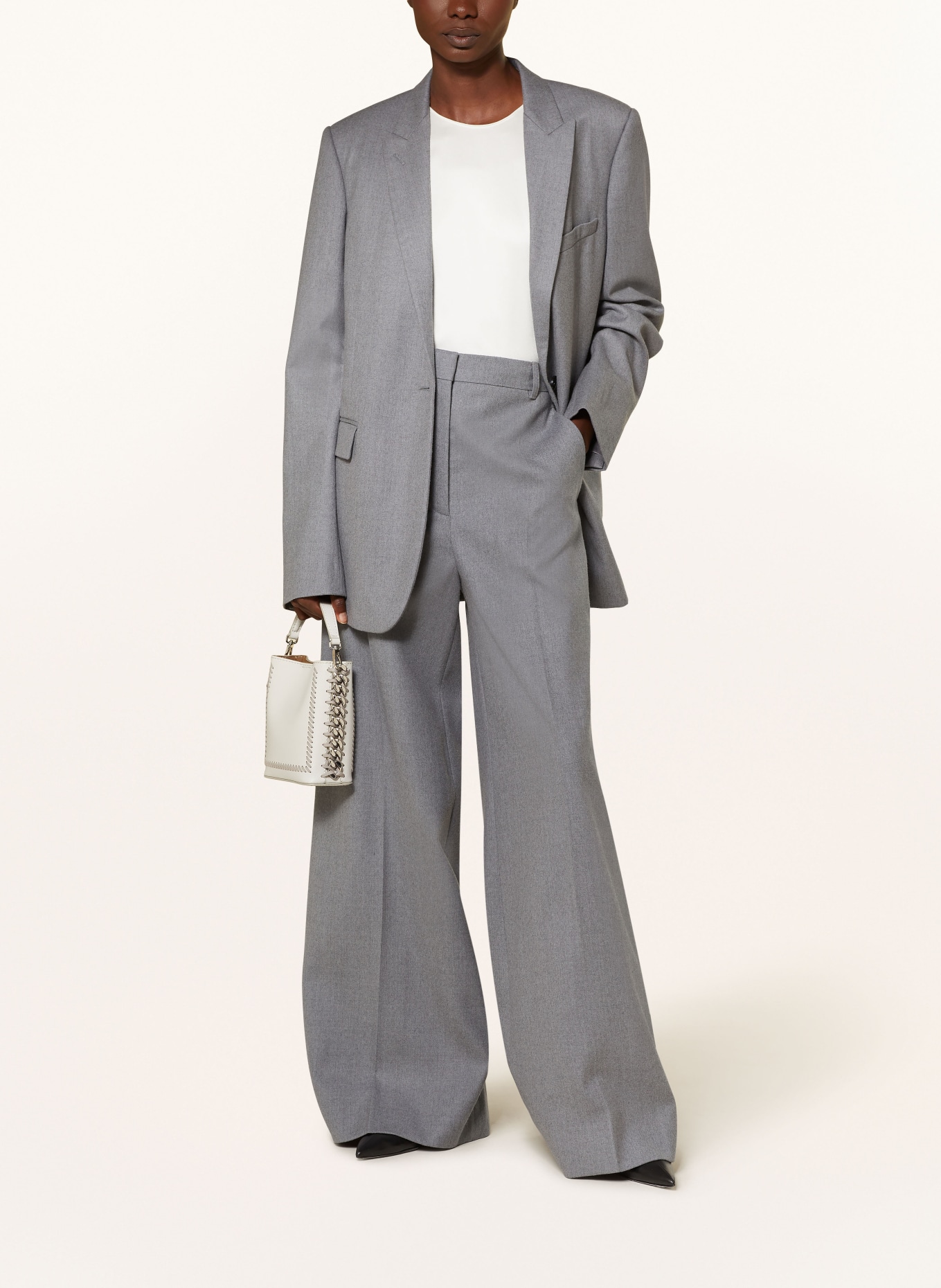 STELLA McCARTNEY Pantalon marinière en flanelle: GRIS