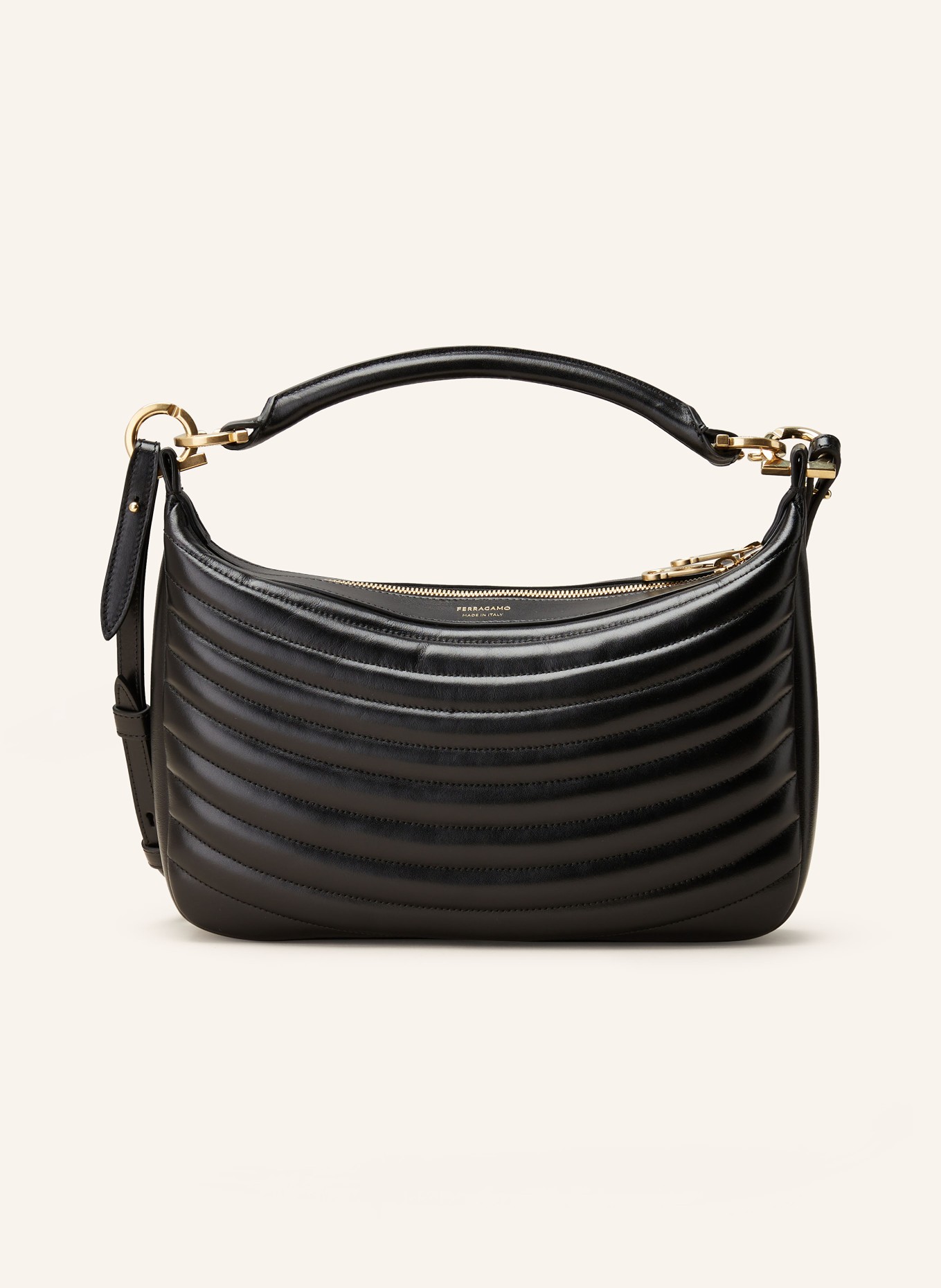 FERRAGAMO Umhangetasche RAINBOW in schwarz