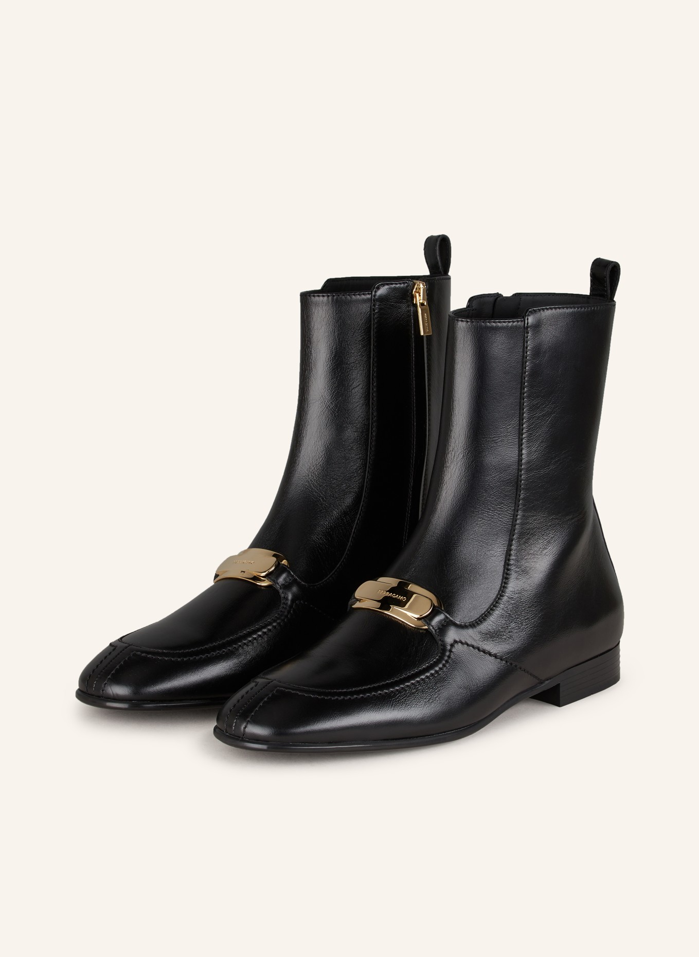 Ferragamo black boots clearance