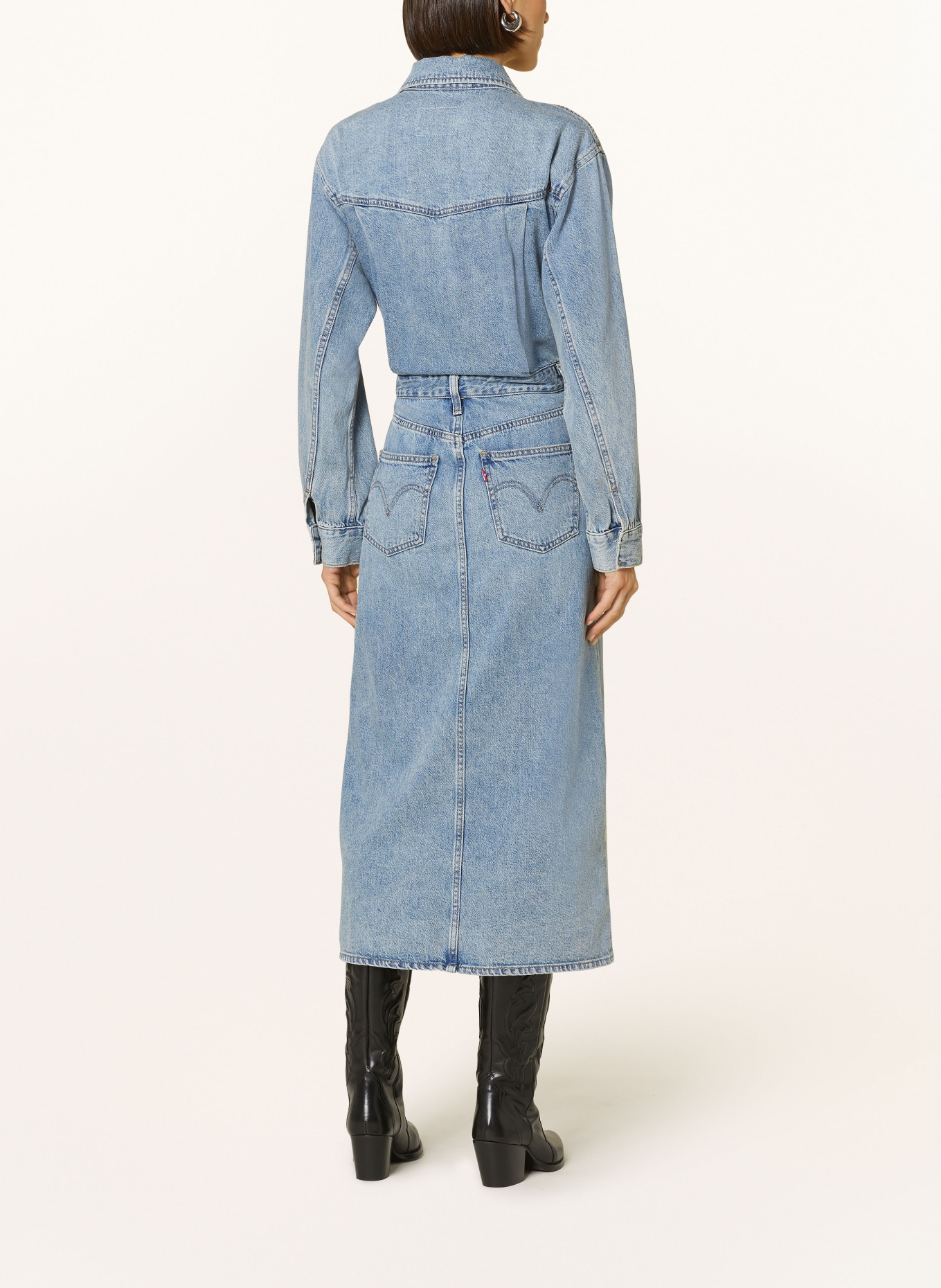 Levi's® Sukienka jeansowa WESTERN DENIM kolor 00 med indigo