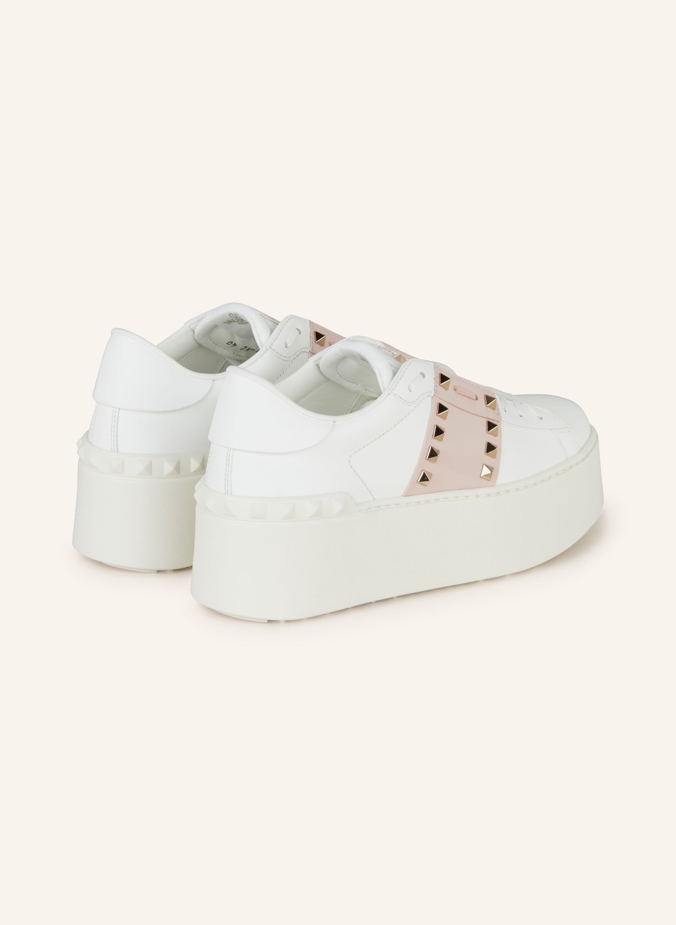 VALENTINO GARAVANI Sneakersy ROCKSTUD, Kolor: BIAŁY/ RÓŻOWY (Obrazek 2)