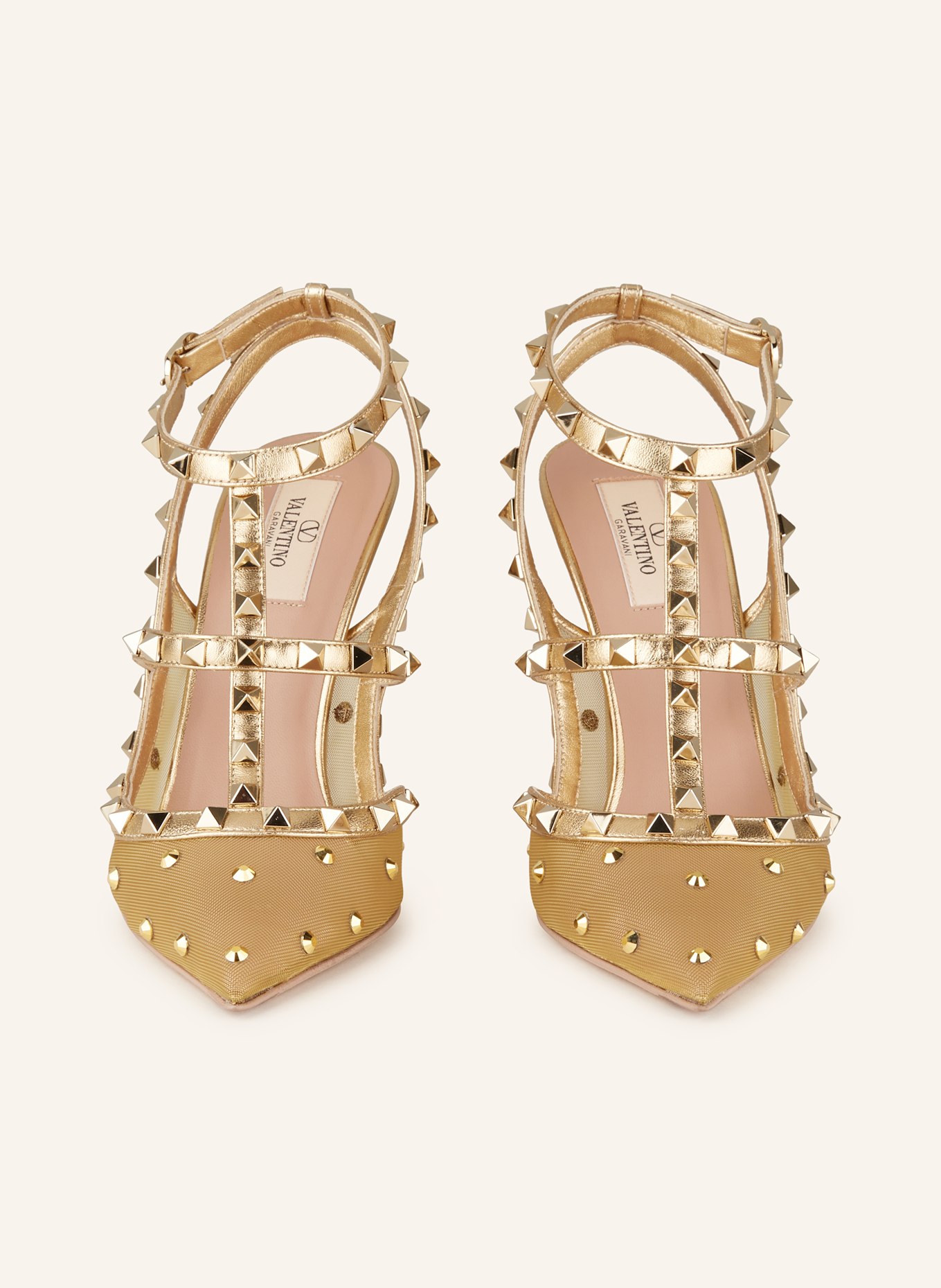 VALENTINO GARAVANI Slingpumps mit Nieten: GOLD