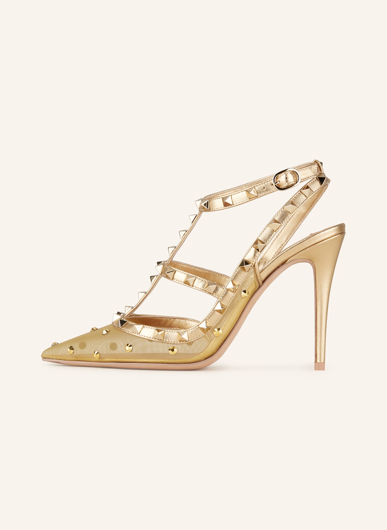 VALENTINO GARAVANI Slingpumps mit Nieten: GOLD