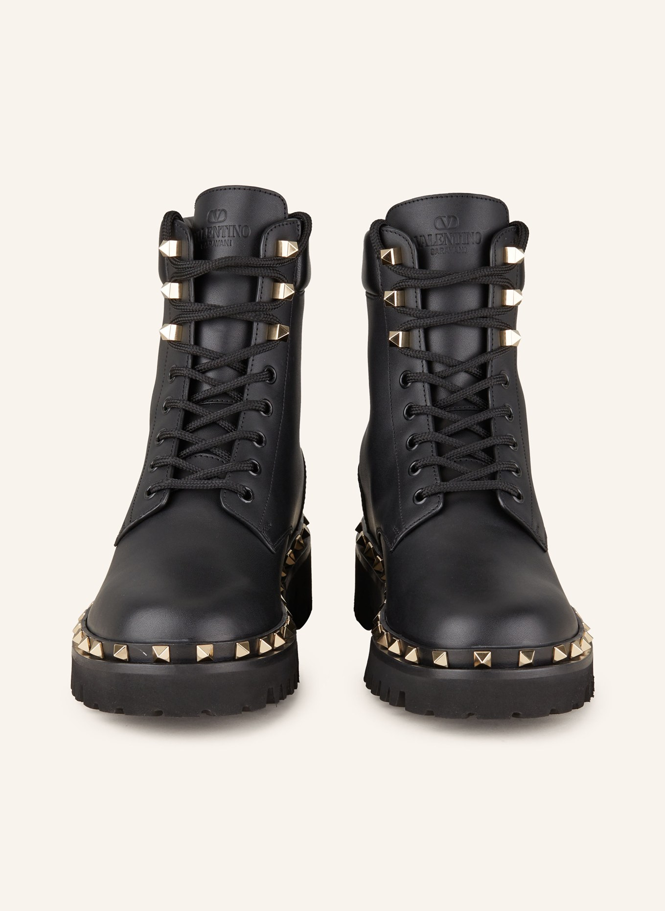 Valentino garavani soul rockstud leather combat boots hot sale