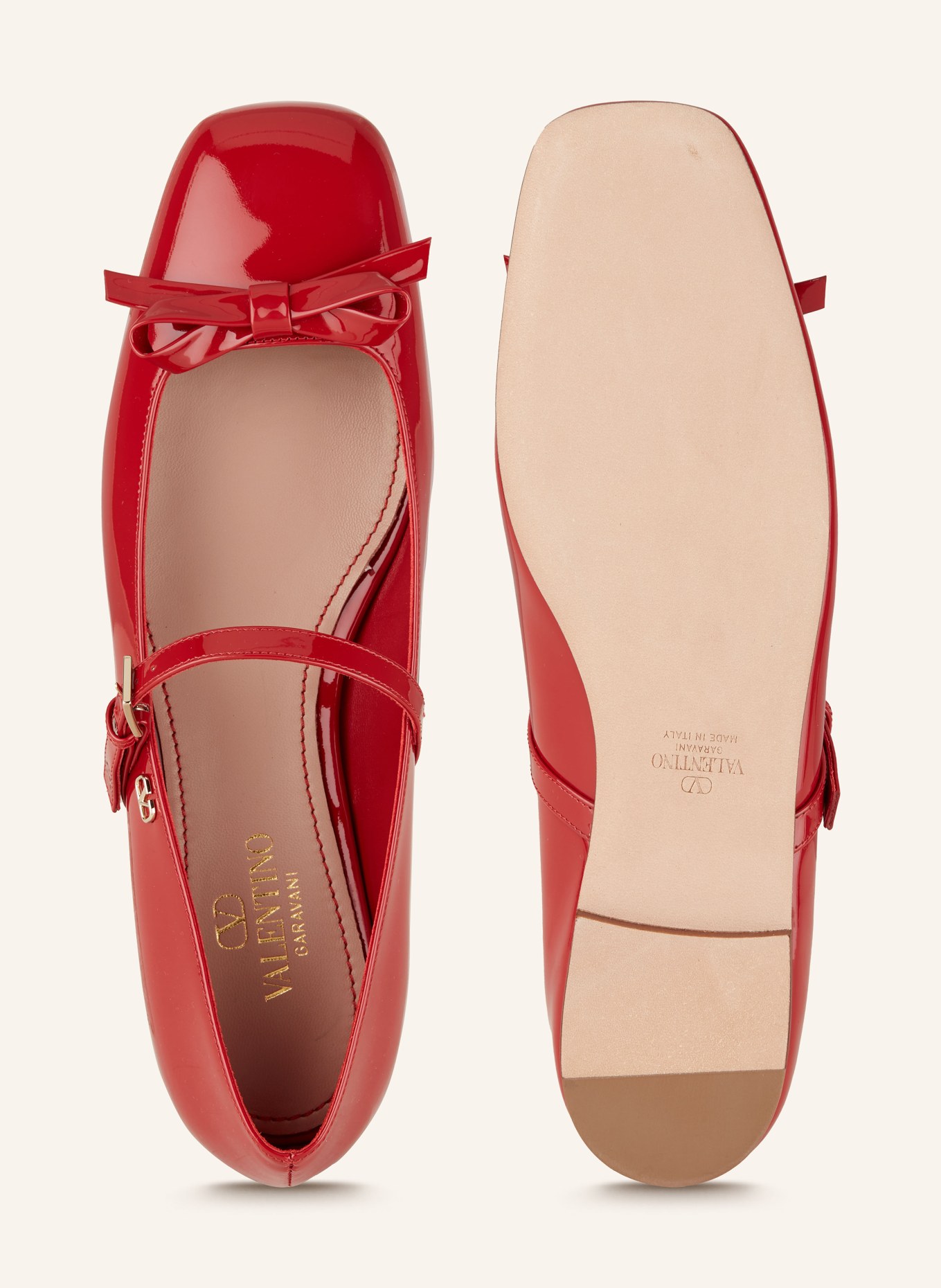 VALENTINO GARAVANI Mary-Jane-Ballerinas VLOGO: ROT
