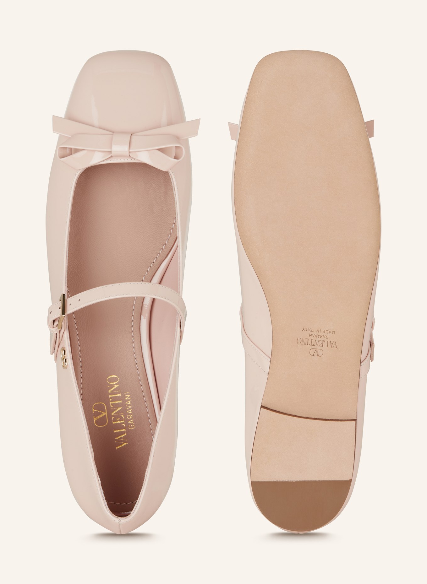 VALENTINO GARAVANI Mary-Jane-Ballerinas VLOGO: ROSÉ
