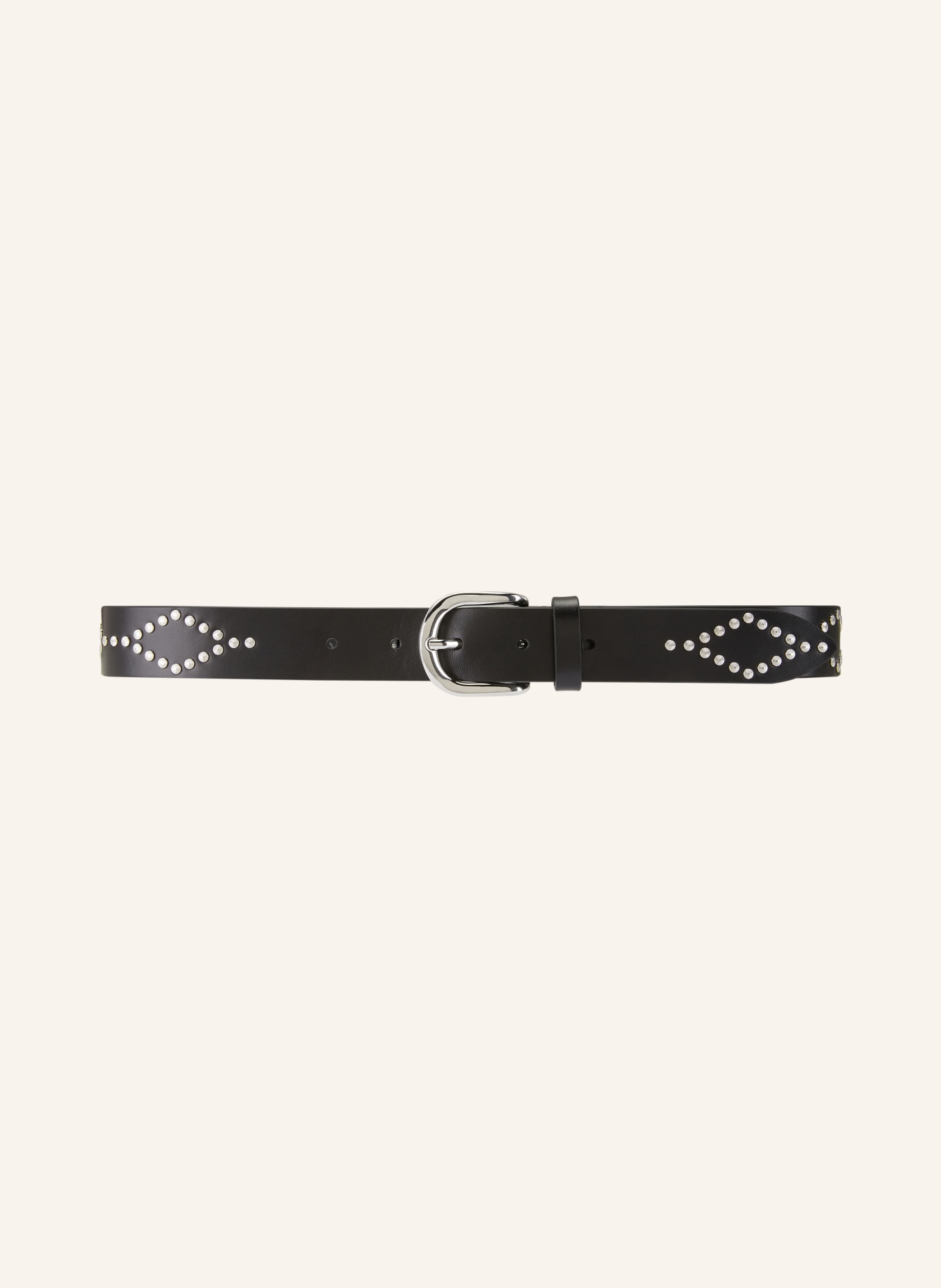 ISABEL MARANT Ledergürtel LILIANA mit Nieten: SCHWARZ / SILBER