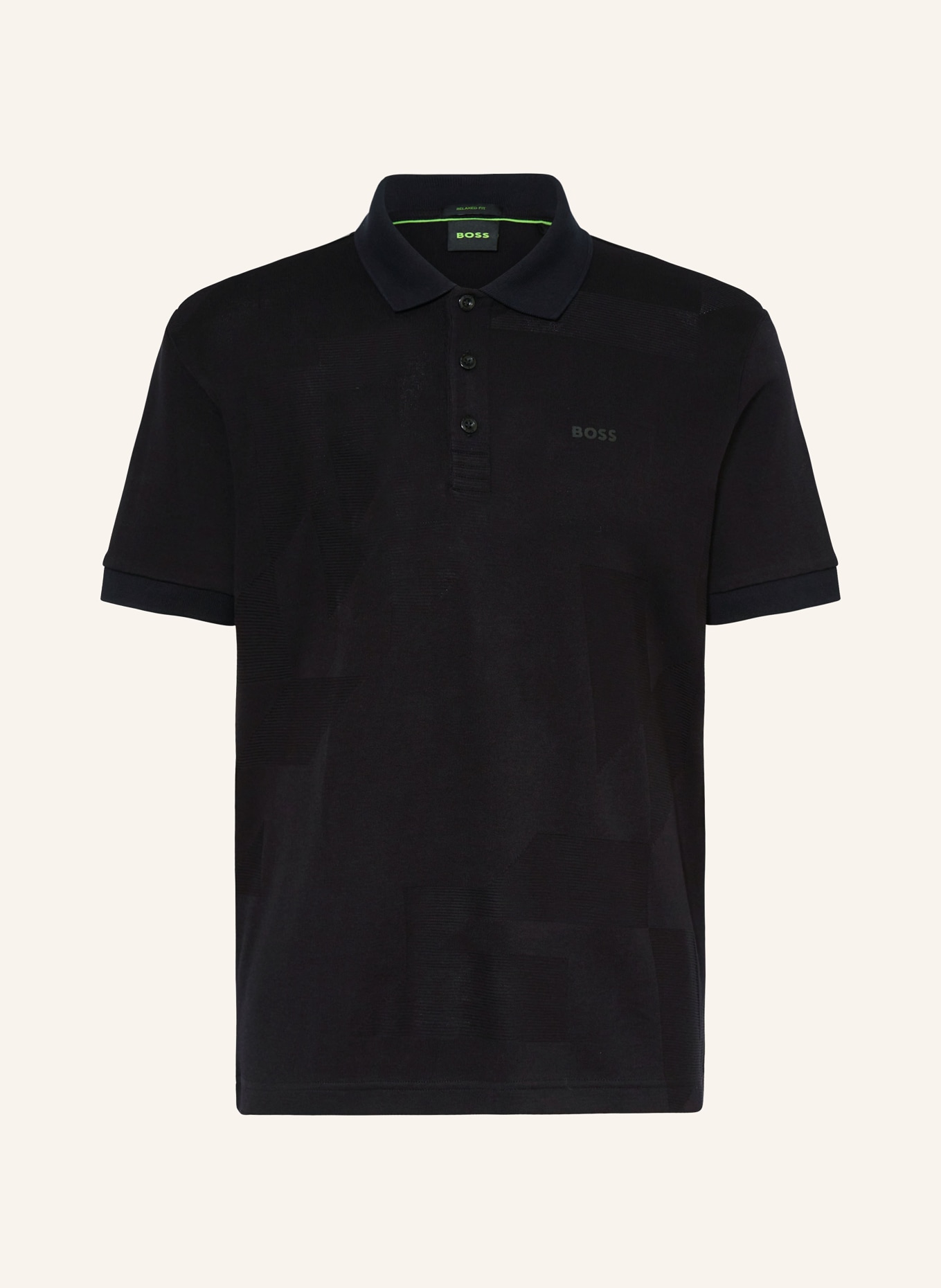 BOSS Knitted polo shirt PADDY relaxed fit, Color: BLACK (Image 1)