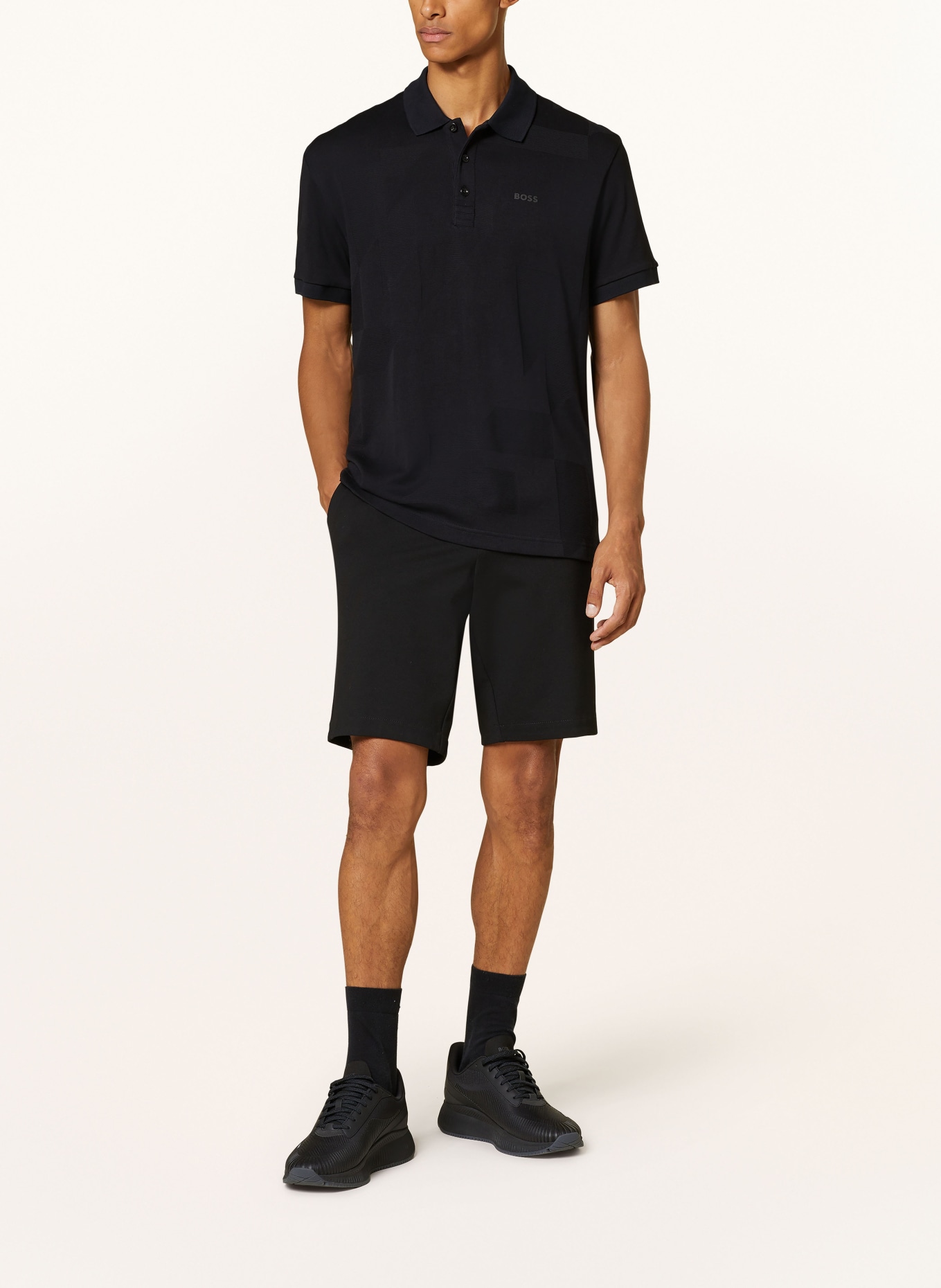 BOSS Knitted polo shirt PADDY relaxed fit, Color: BLACK (Image 2)