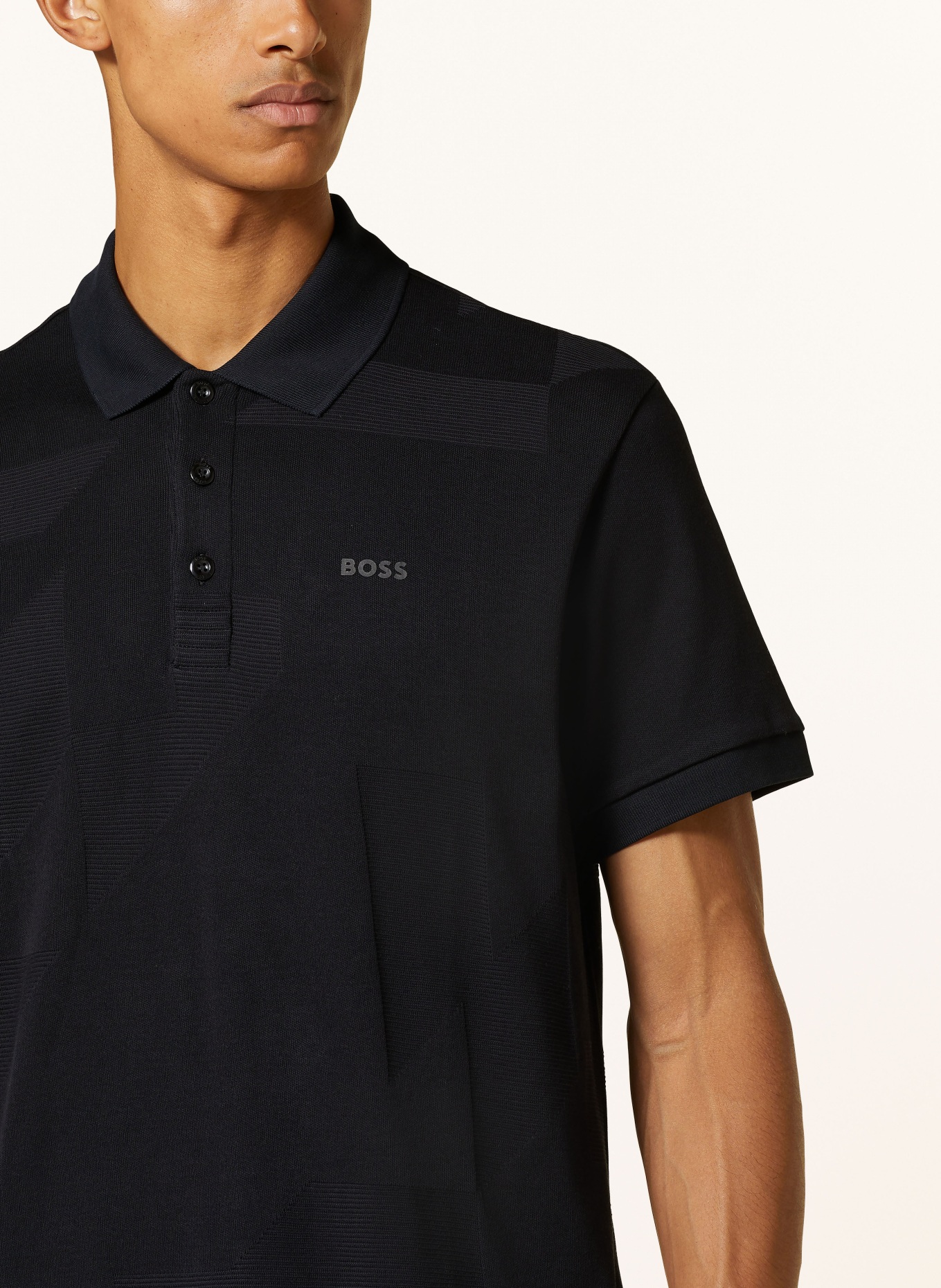 BOSS Knitted polo shirt PADDY relaxed fit, Color: BLACK (Image 4)