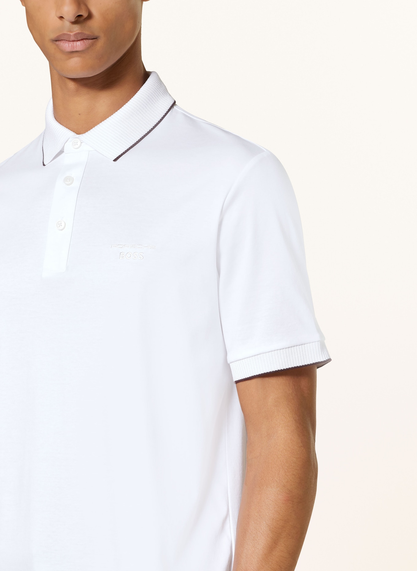 BOSS Jersey polo shirt PROUT, Color: WHITE (Image 4)