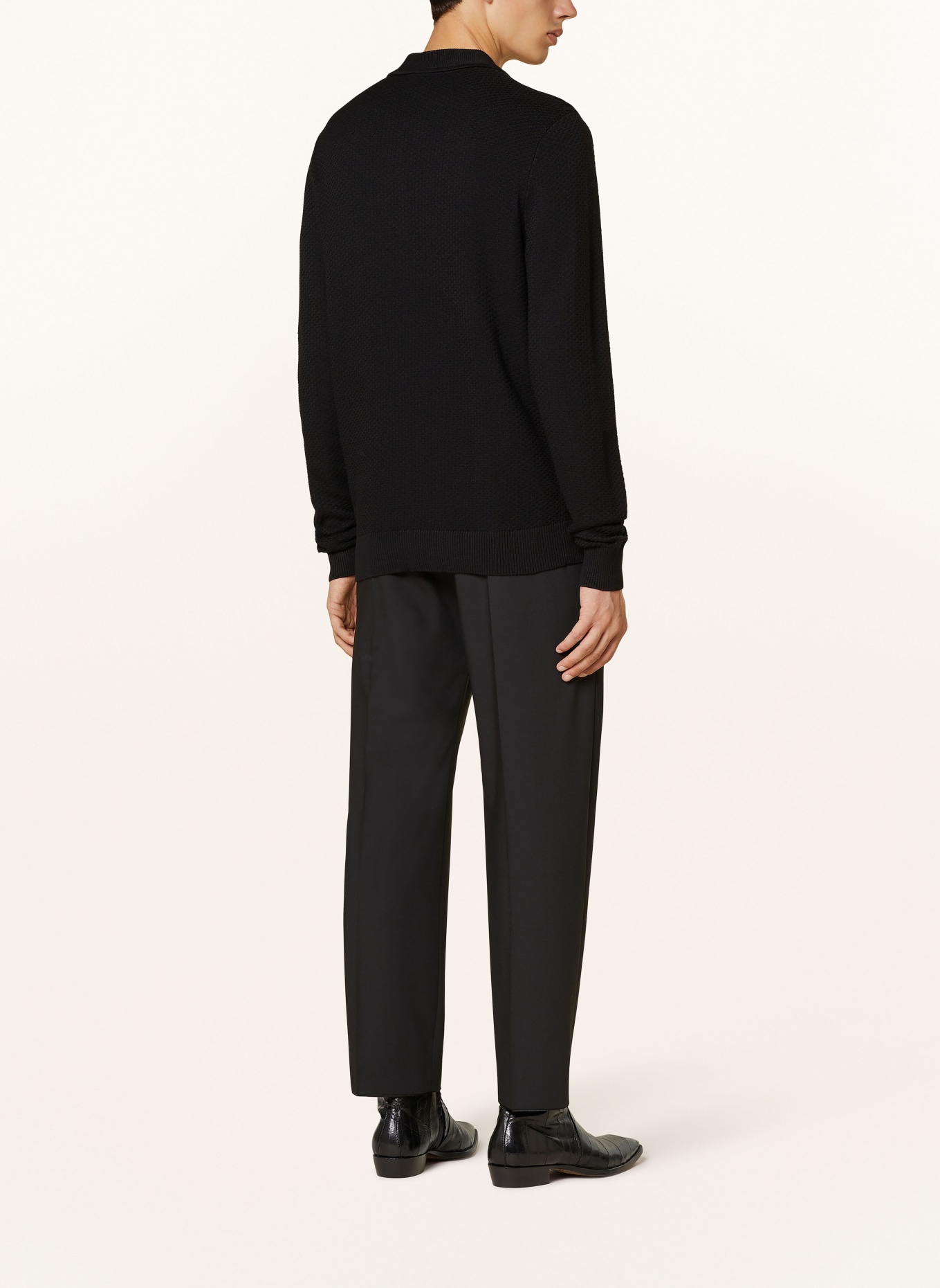 HUGO Strick-Poloshirt SASTOON, Farbe: SCHWARZ (Bild 3)