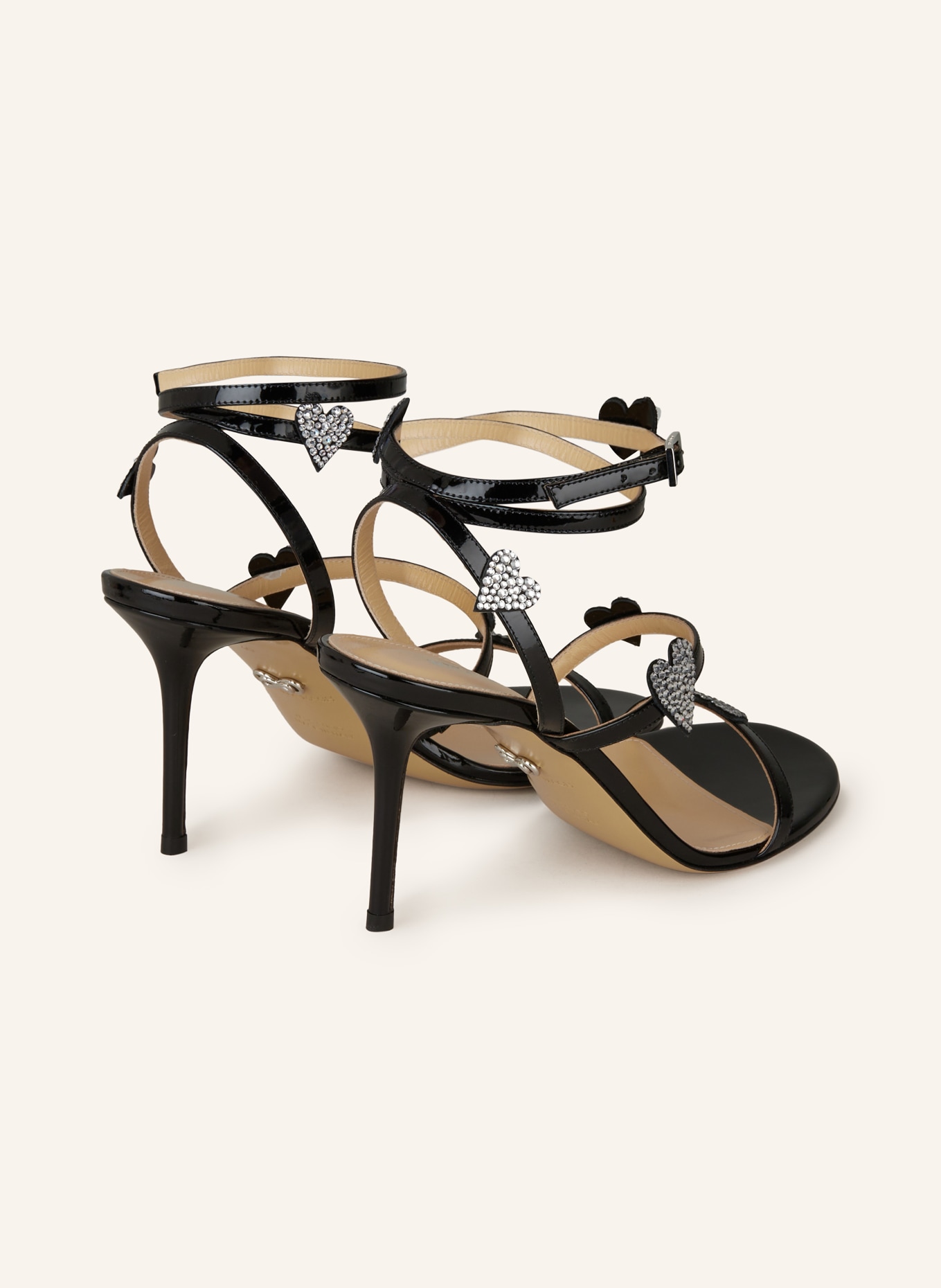 MACH & MACH Sandaletten mit Schmucksteinen: SCHWARZ