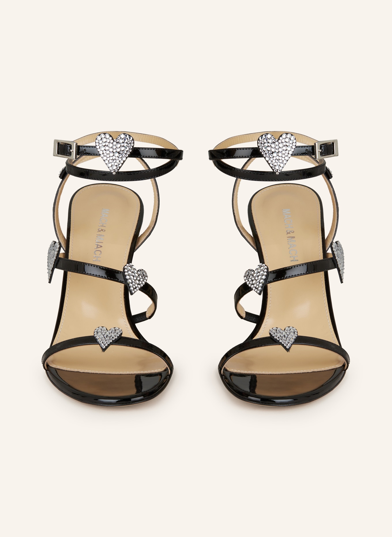 MACH & MACH Sandaletten mit Schmucksteinen: SCHWARZ