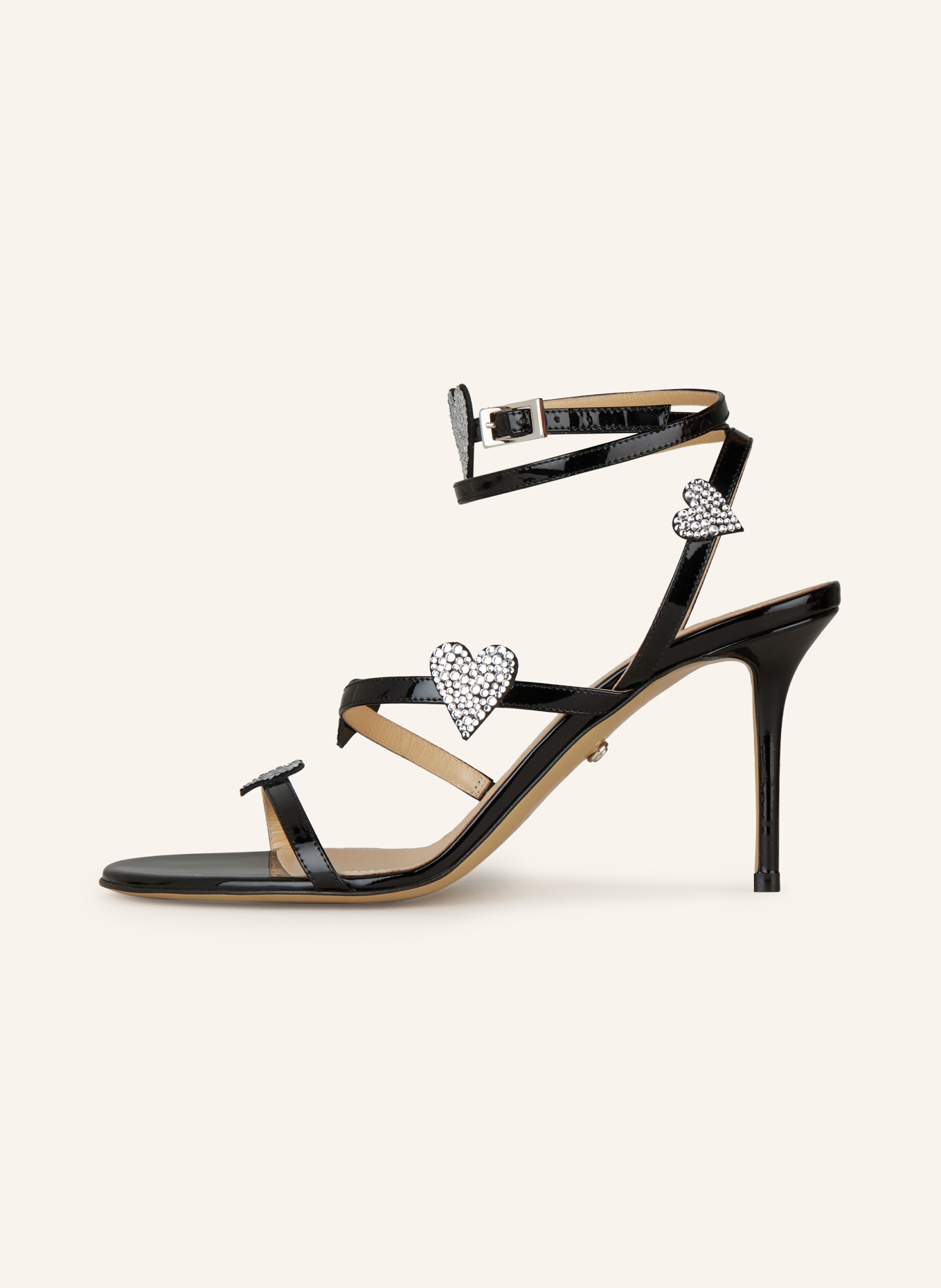 MACH & MACH Sandaletten mit Schmucksteinen: SCHWARZ